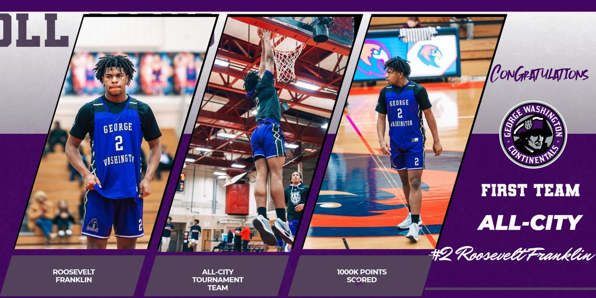 The George Washington High School family and community would like to give a huge congratulations to Roosevelt Franklin on being voted First Team ALL CITY! Great job, Velt!

 🏆🎉 #ProudMoment #AllCity #GDUB