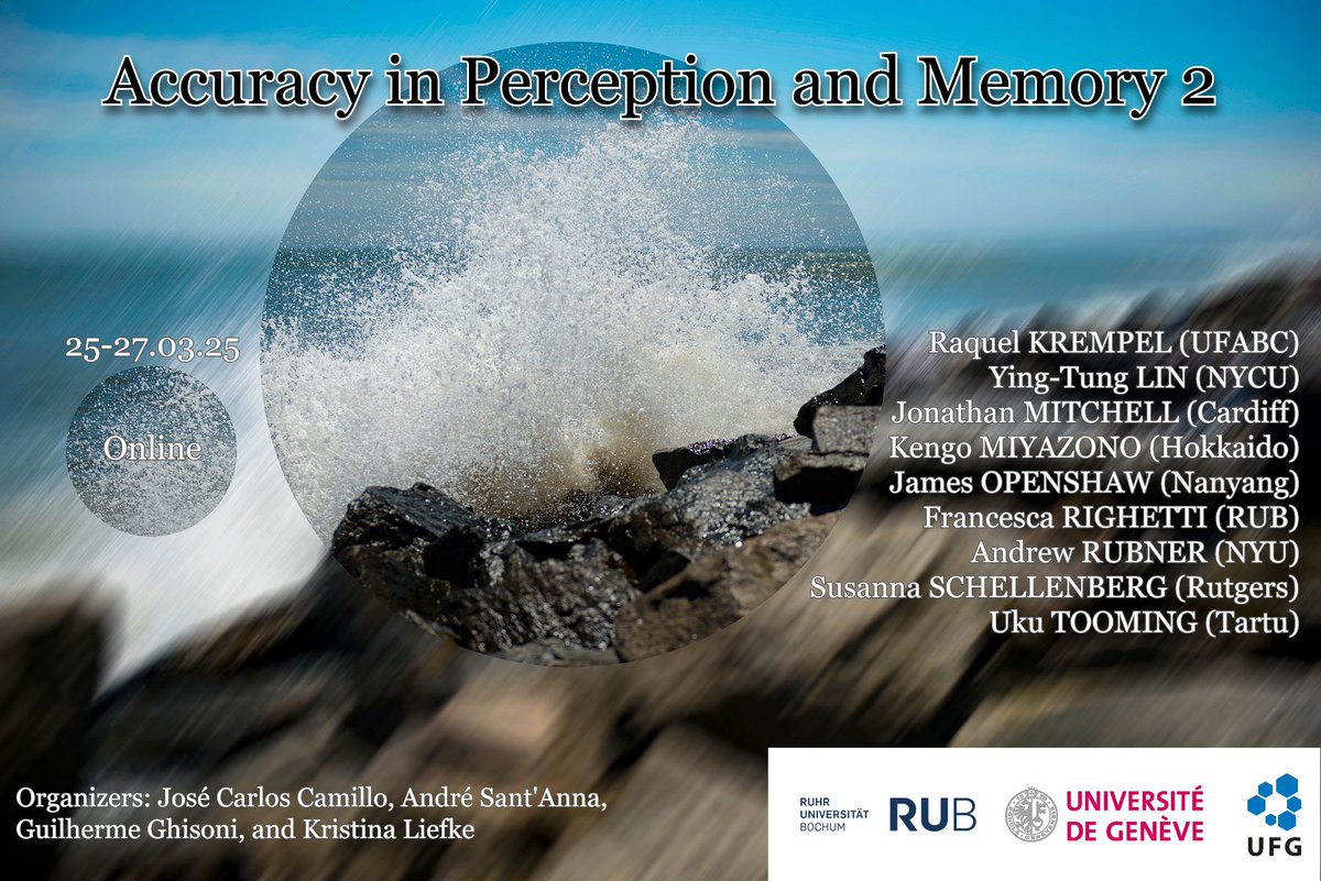 Camillo (@brazilianjanus) on Twitter photo The program for our Accuracy in Perception and Memory Workshop 2 (25-27/03/2025) is now available: philevents.org/event/show/131….
Don't forget to register: forms.gle/em2WSvzwtV2Zom…
<a href="/ar_santanna/">André Sant'Anna</a> <a href="/KristinaLiefke/">Kristina Liefke</a> <a href="/GuilhermeGhiso2/">Guilherme Ghisoni</a> The program for our Accuracy in Perception and Memory Workshop 2 (25-27/03/2025) is now available: philevents.org/event/show/131….
Don't forget to register: forms.gle/em2WSvzwtV2Zom…
<a href="/ar_santanna/">André Sant'Anna</a> <a href="/KristinaLiefke/">Kristina Liefke</a> <a href="/GuilhermeGhiso2/">Guilherme Ghisoni</a>