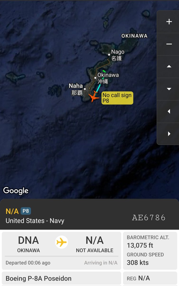 sipjack1776's tweet photo. P-8A ๐บ๐ฒ
#AE6786
Tracking S out of Okinawa
@Borrowed7Time @N214WN @oko3618 @ma6400 https://t.co/huF2Q8LE9u