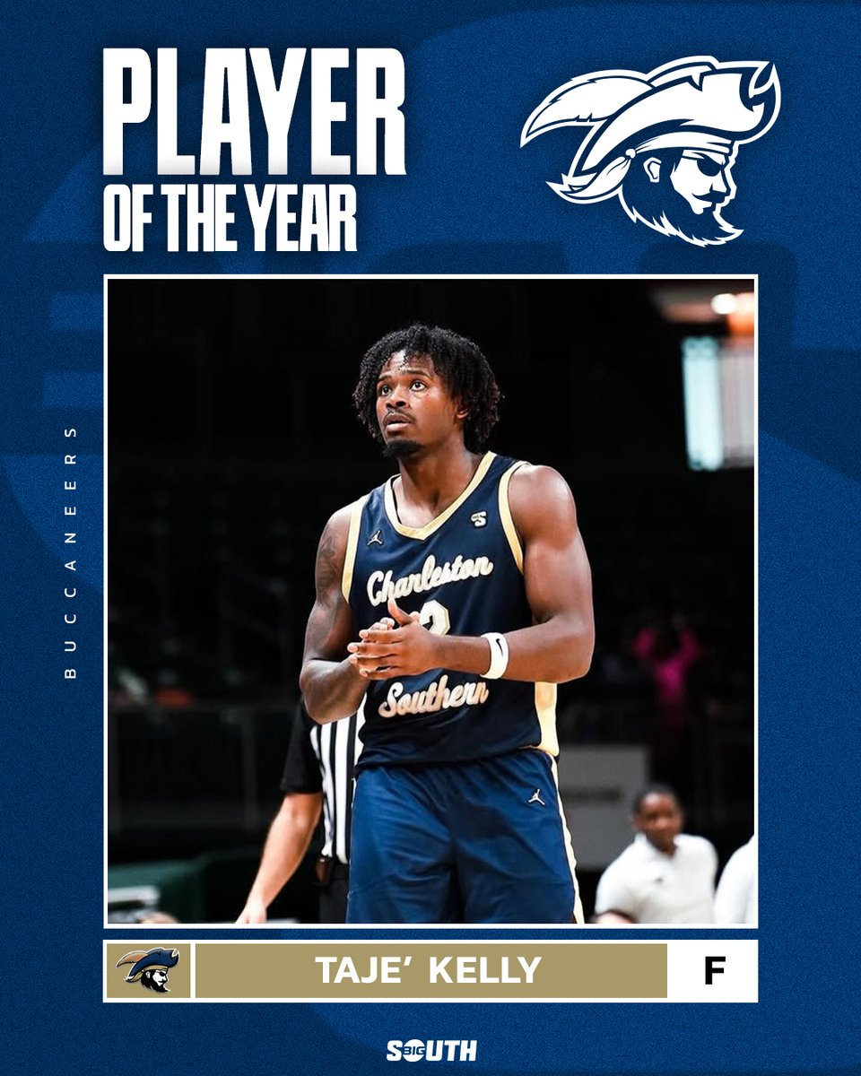 BigSouthSports's tweet photo. 𝗕𝗜𝗚 𝗦𝗢𝗨𝗧𝗛 𝗣𝗟𝗔𝗬𝗘𝗥 𝗢𝗙 𝗧𝗛𝗘 𝗬𝗘𝗔𝗥 🏴‍☠️

🏀 Taje' Kelly // @CSU_Mbball

#BigSouthMBB https://t.co/XmCFt5pet3
