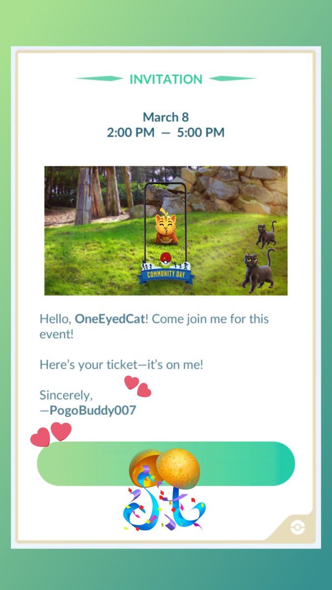 Thank you for the community day ticket <a href="/NC42885118/">✨💯🤴NC ⚡️🤟💛</a> 🫶💞 I really appreciate it, such a surprise when I opened the game 😃 Wishing you much luck, hope you will find a shundo! 💯✨

#PokemonGOCommunityDay #PokemonGOfriends #PokemonGO