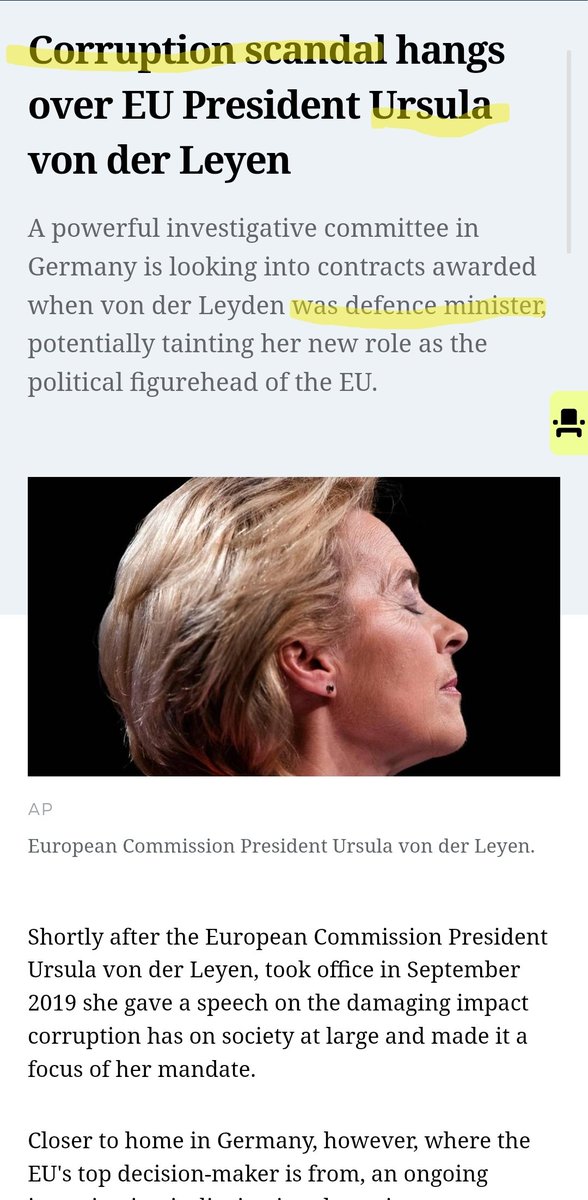 Minuscolaxever's tweet image. Hello 🐠,
just a reminder of these details of the lady who want to convince YOU she is doing it for the right cause. Ups, she'd do it again😉
#corruption #nepotism ex 🇩🇪 defence minister...she would say "I want to make it perfectly clear". So do I, Mrs. @vonderleyen #longmemory