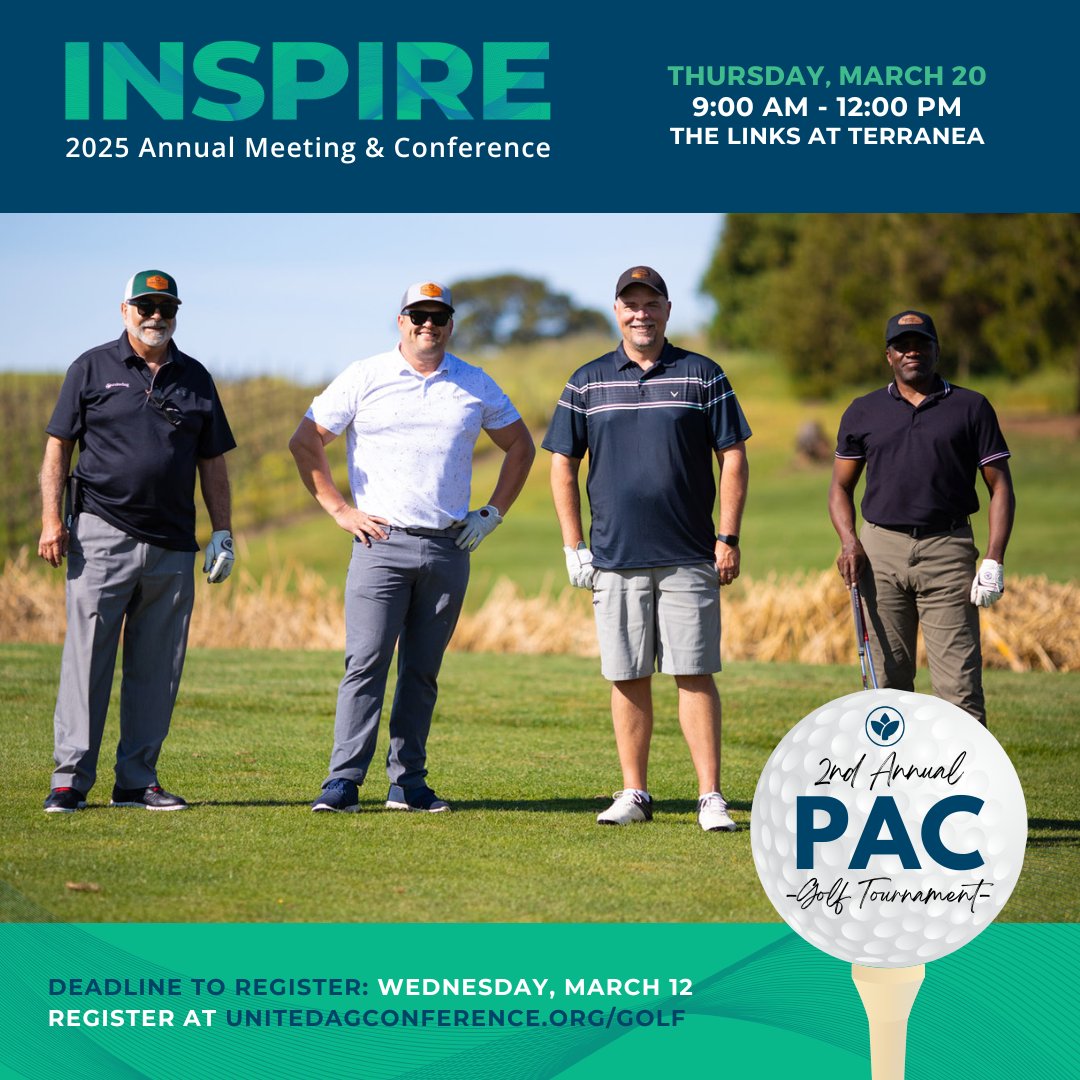 🏌️‍♂️⛳ Swing into Action at UnitedAg’s 2nd Annual PAC Golf Tournament! ⛳🏌️‍♀️
Join us for a morning of golf, networking, and advocacy at The Links at Terranea! Don't miss this incredible opportunity to support UnitedAg’s Federal PAC while enjoying a stunning course at Terranea