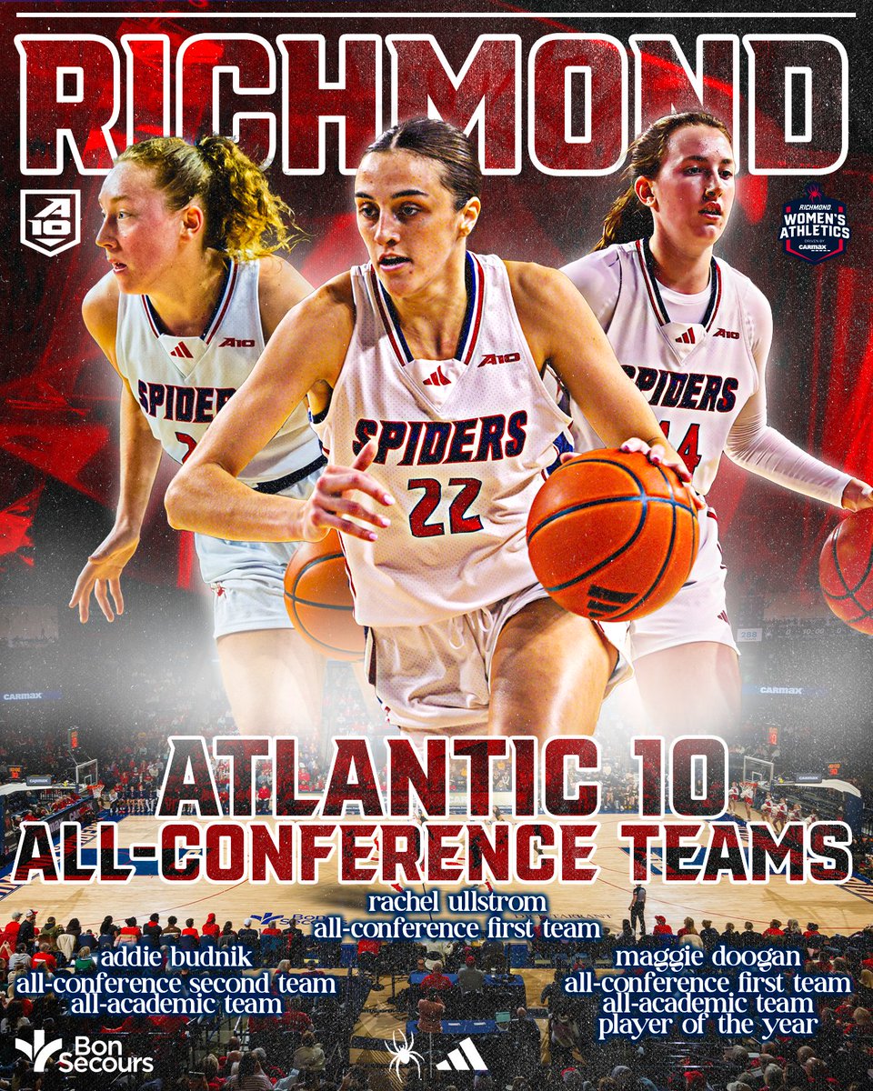 Richmond Women’s Basketball (@spiderwbball) on Twitter photo 𝐒𝐩𝐢𝐝𝐞𝐫𝐬 𝐨𝐧 𝐭𝐨𝐩! 🕷️🏀
Maggie Doogan and Rachel Ullstrom land on the All-Conference First Team while Addie Budnik earns All-Conference Second Team honors!
<a href="/SpiderAthletics/">Richmond Athletics</a> // #OneRichmond
🗞️ – spides.us/41K84eA 𝐒𝐩𝐢𝐝𝐞𝐫𝐬 𝐨𝐧 𝐭𝐨𝐩! 🕷️🏀
Maggie Doogan and Rachel Ullstrom land on the All-Conference First Team while Addie Budnik earns All-Conference Second Team honors!
<a href="/SpiderAthletics/">Richmond Athletics</a> // #OneRichmond
🗞️ – spides.us/41K84eA