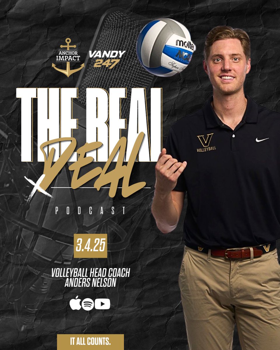 Billy Derrick (@billyderrick10) on Twitter photo 🚨 "The Real Deal Podcast" 🚨
- <a href="/VBDers/">Anders Nelson</a> on <a href="/VandyVolleyball/">Vanderbilt Volleyball</a>
🍎 podcasts.apple.com/us/podcast/the…
🎧 open.spotify.com/episode/7pEbZc…
📺 youtube.com/watch?v=yaYUl2… 🚨 "The Real Deal Podcast" 🚨
- <a href="/VBDers/">Anders Nelson</a> on <a href="/VandyVolleyball/">Vanderbilt Volleyball</a>
🍎 podcasts.apple.com/us/podcast/the…
🎧 open.spotify.com/episode/7pEbZc…
📺 youtube.com/watch?v=yaYUl2…