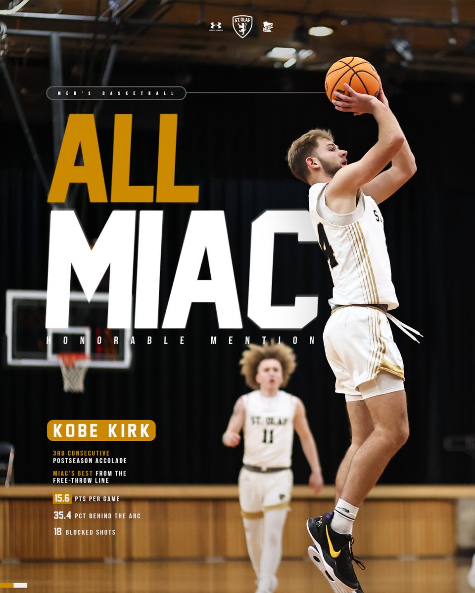 St. Olaf Athletics (@stolafathletics) on Twitter photo .<a href="/StOlafMBB/">St. Olaf Men's Basketball</a>'s Kobe Kirk claimed his third consecutive postseason accolade by being an Honorable Mention All-MIAC selection in the 2024-25 #MIAC Men's Basketball Awards!
RELEASE: athletics.stolaf.edu/news/2025/3/4/…
#UmYahYah | #OlePride | #d3hoops .<a href="/StOlafMBB/">St. Olaf Men's Basketball</a>'s Kobe Kirk claimed his third consecutive postseason accolade by being an Honorable Mention All-MIAC selection in the 2024-25 #MIAC Men's Basketball Awards!
RELEASE: athletics.stolaf.edu/news/2025/3/4/…
#UmYahYah | #OlePride | #d3hoops