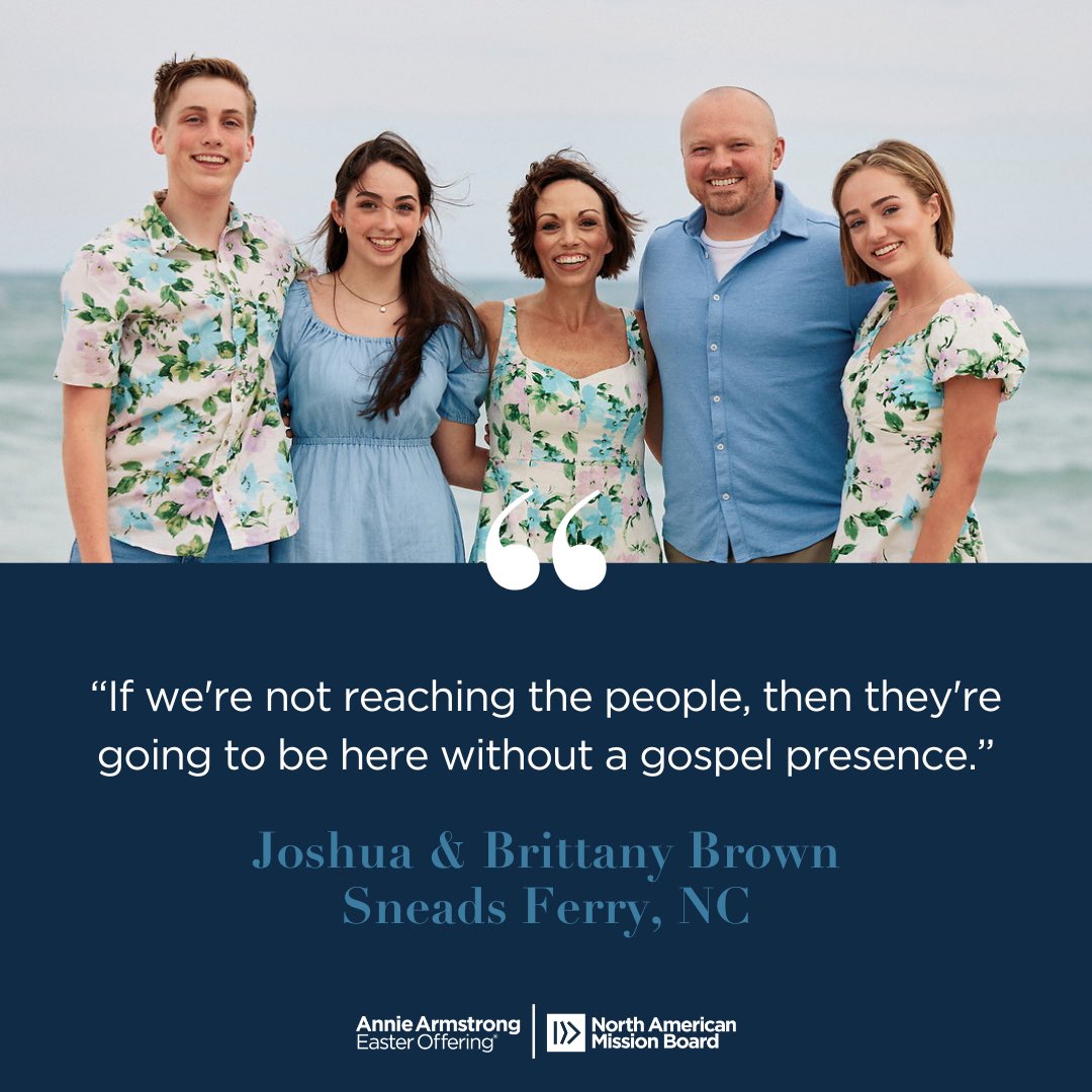 Day 3 of Annie Armstrong Week of Prayer: Let’s surround Joshua and Britney Brown in Sneads Ferry, NC, with prayers for strength, wisdom, and bold faith as they serve. #AnnieArmstrong #WeekofPrayer #SneadsFerry #FaithInAction
