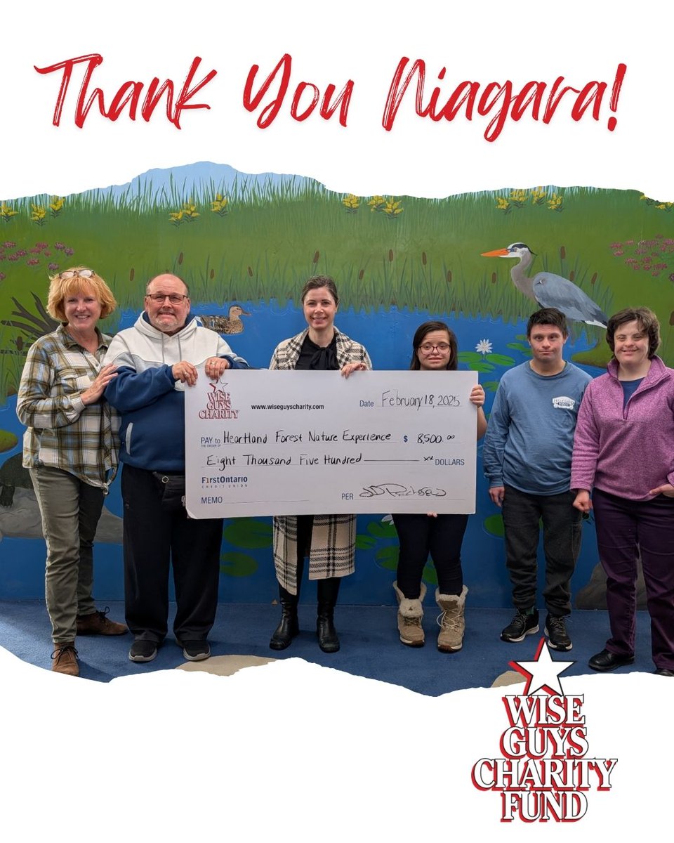 The Wise Guys Charity Fund is happy to present a grant cheque for $8,500 to Heartland Forest Nature Experience to purchase a shade structure for their patio area! #WiseGuysCharityFund #HelpingCommunities #CommunityOutreach