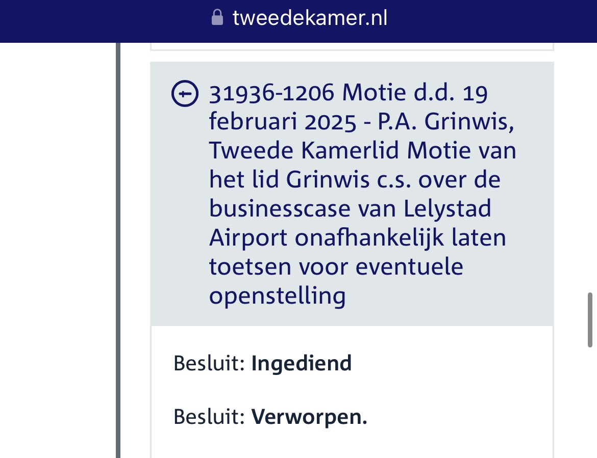 Lelystad n potentiële bleeder ? De kamer doesn’t care.