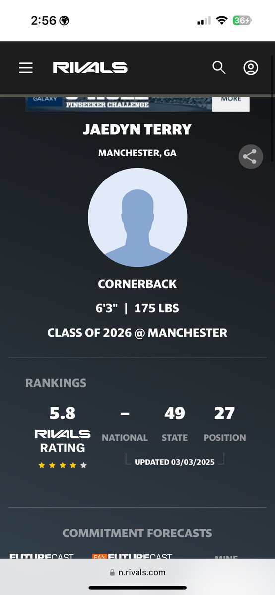 _Jaedyn_Terry's tweet photo. Blessed to be ranked a 4 ⭐️ by @Rivals @RivalsFriedman @JohnGarcia_Jr @samspiegs #AGTG https://t.co/4GfNjX5ke9