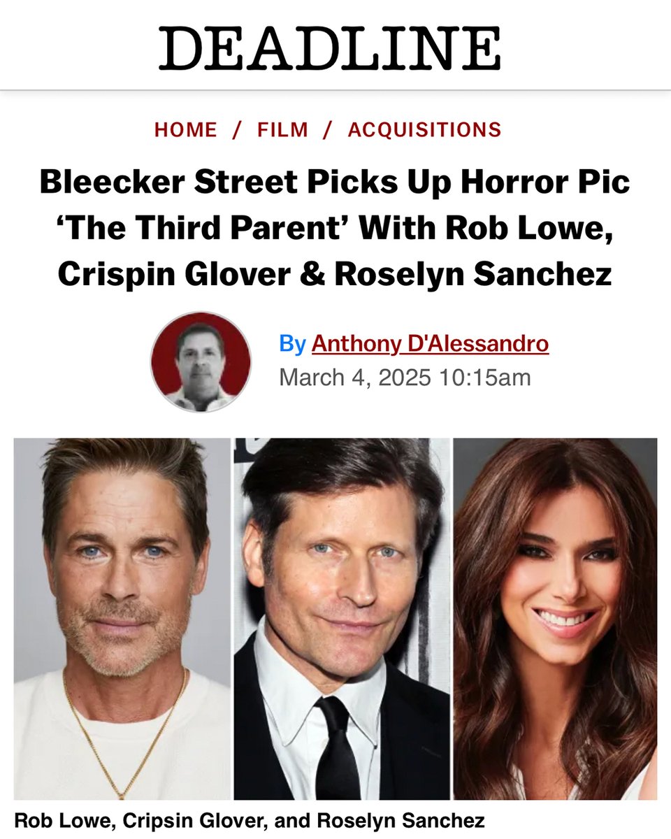 bleeckerstfilms's tweet photo. Lights, camera, knock, knock...🚪 Tommy Taffy is jumping from the forums to the big screen and into your nightmares with #TheThirdParent. Based on the viral “creepypasta” series from writer Elias Witherow and starring @RobLowe, Crispin Glover, and @Roselyn_Sanchez. https://t.co/z7Rd1Bvcvh