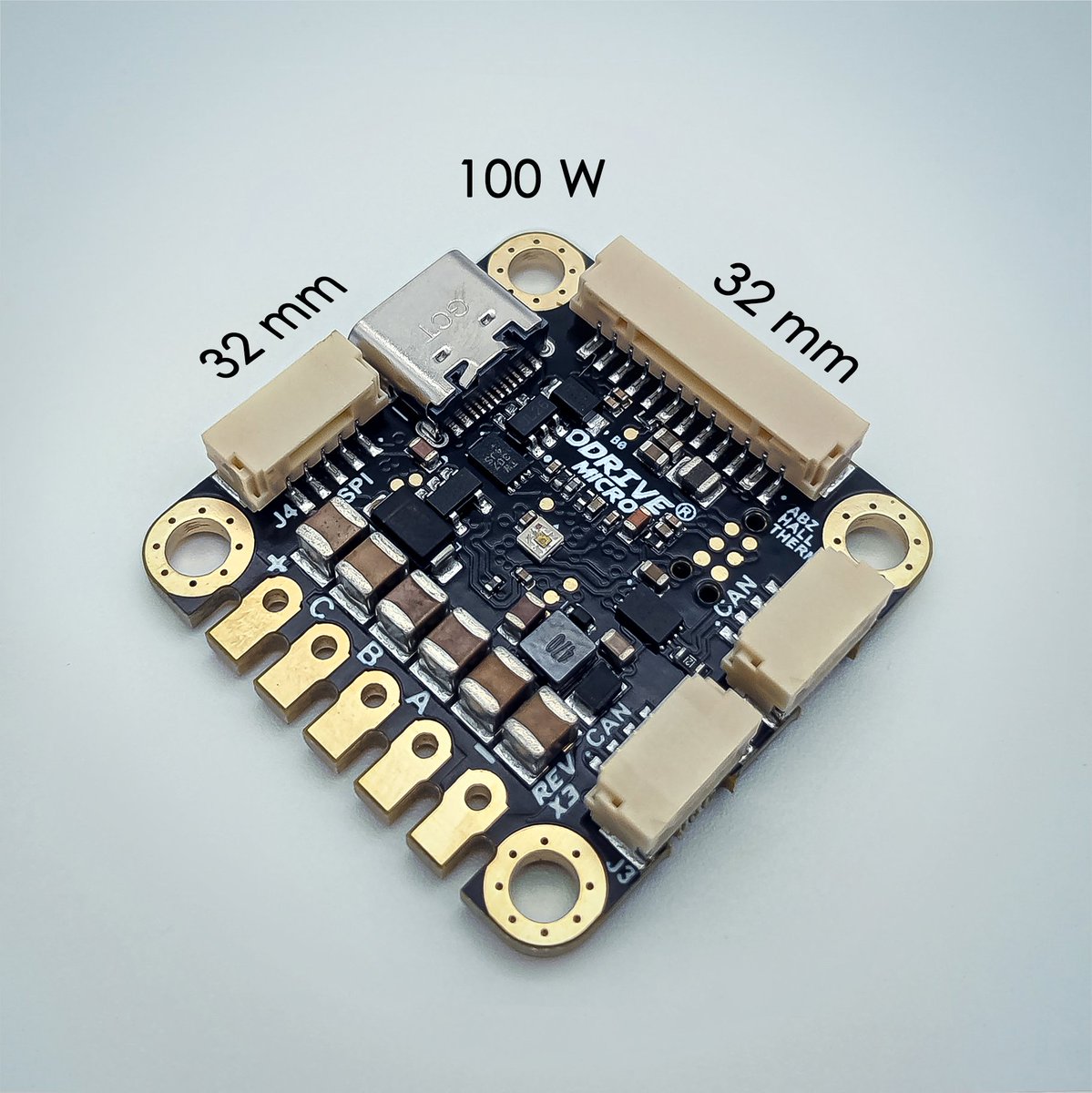 The ODrive Micro is now available on our web shop! Thank you to everyone who backed our crowdfunding campaign.

The ODrive Micro delivers up to 100W of continuous power in a compact 32x32mm form factor, perfect for space-constrained applications. Volume pricing starting at 10pcs.