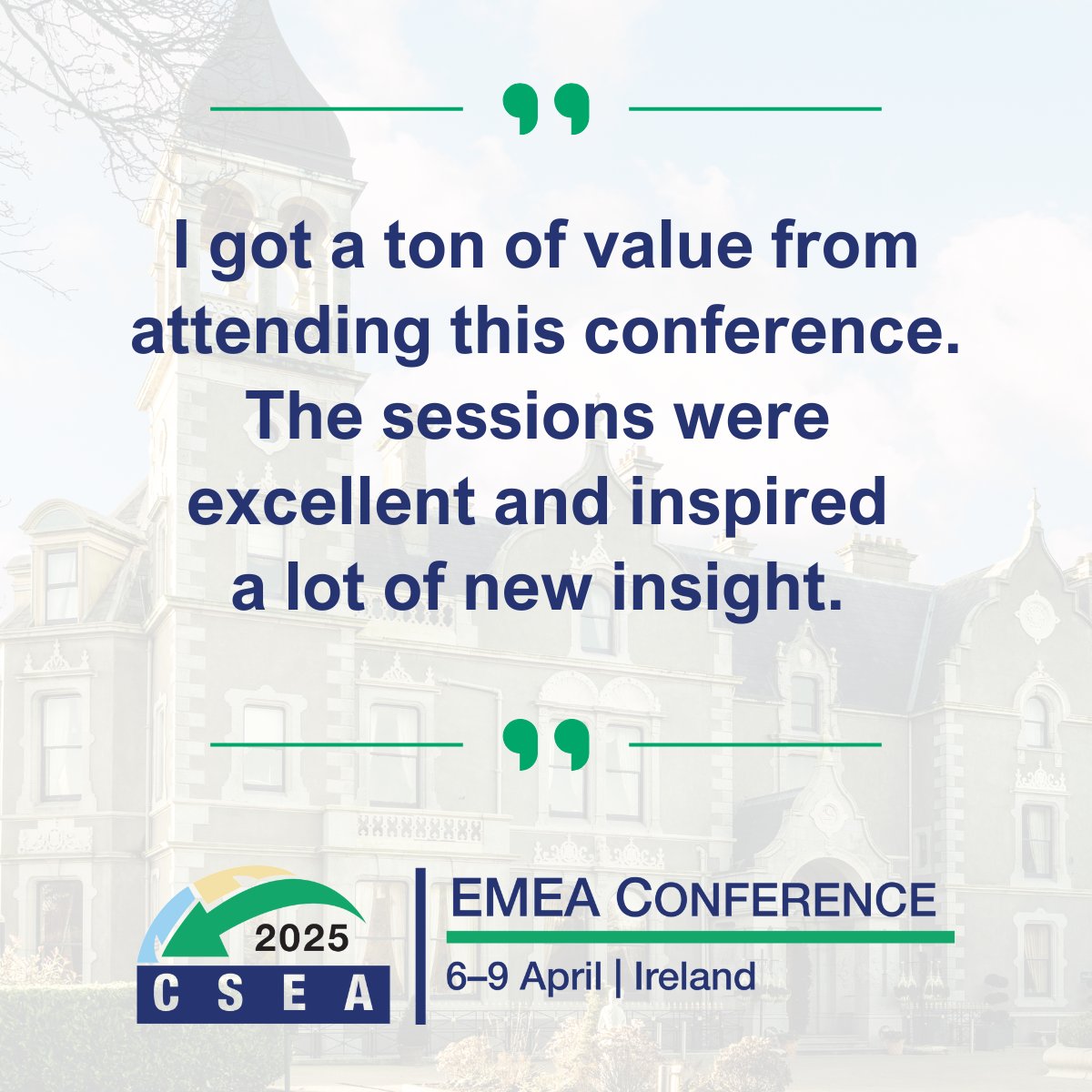 What did attendees have to say about our 202 EMEA Conference?

Don't miss the largest gathering of MBA/MsC career services and employers across the European region 6 - 9 April in Ireland!

#CSEAEMEA #Careers #Talent

ow.ly/WIoR50Vap9I