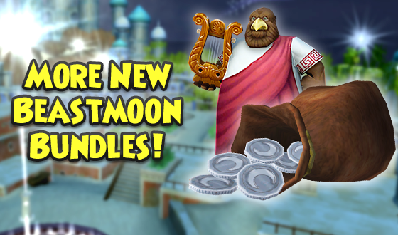 Wizard101's tweet photo. Time for a second wave! 🌊

More new Beastmoon Bundles have been added to the Crown Shop! These bundles offer idol unlocks, upgrades, and Lunari! https://t.co/mfwrVtikH1 #Wizard101 https://t.co/Bj04us0Y3G