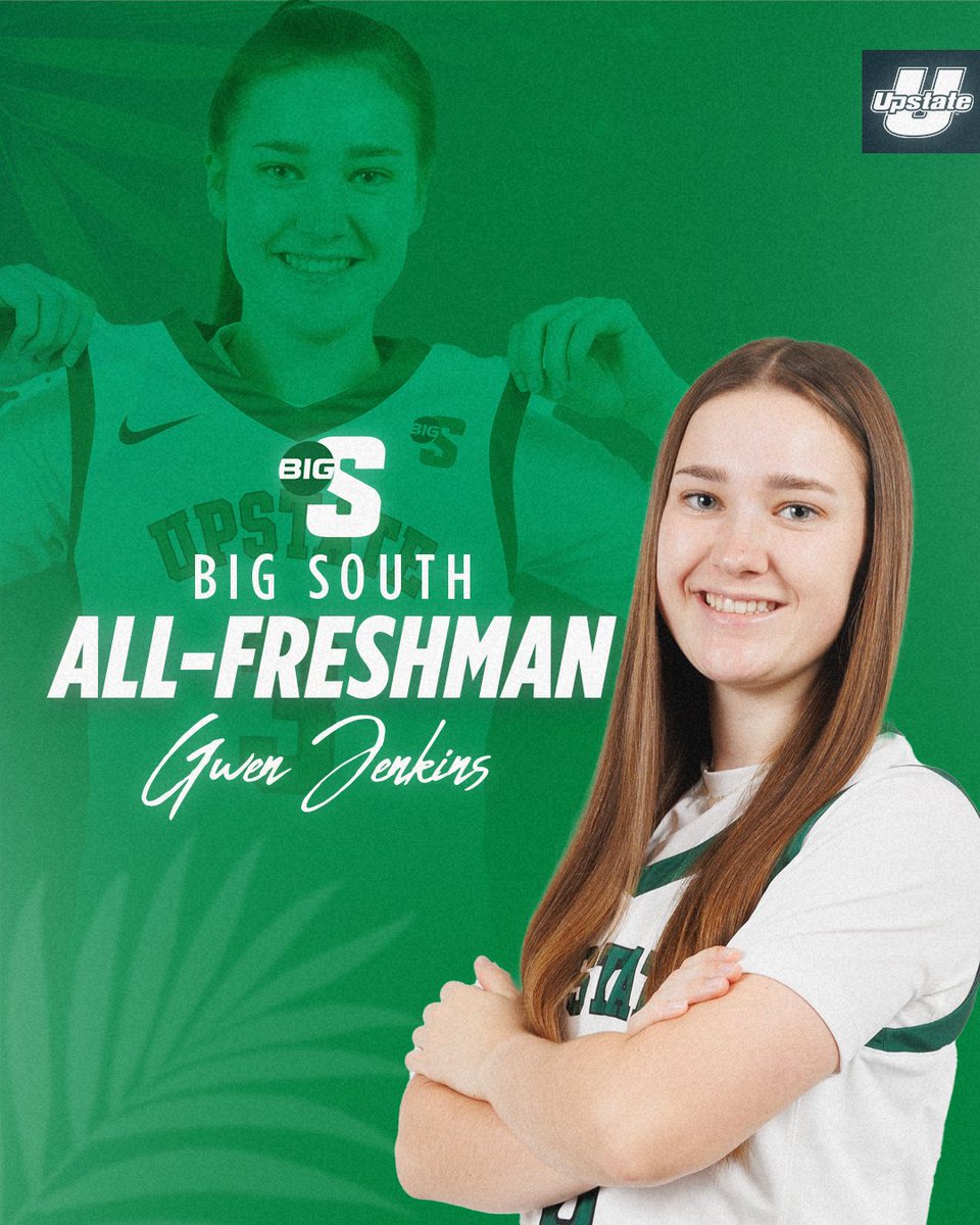One of five Big South Freshmen with a 20-plus point game in 2024-25 and a two-time Freshman of the Week selection, Gwen Jenkins places on the All-Freshman Team!

She averaged 5.6 points in league play while passing out 23 assists.

🔗 | brnw.ch/21wR6z7

#SpartanArmy ⚔