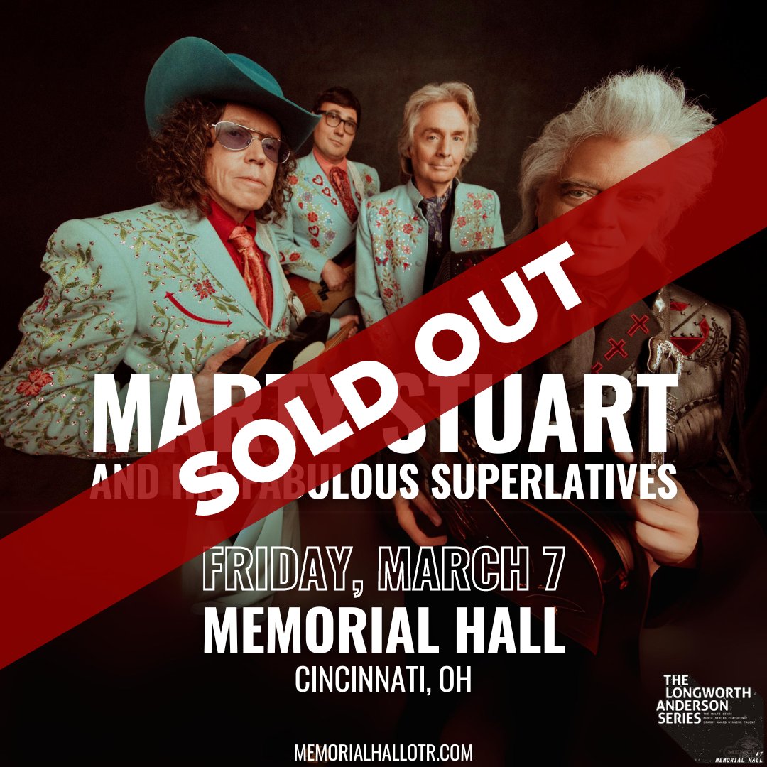 📣SOLD OUT 📣 The Longworth-Anderson Series presents Marty Stuart &amp; His Fabulous Superlatives at Memorial Hall ✨
 
DOORS: 6:30PM
SHOW: 8:00PM

Info → bit.ly/las-marty