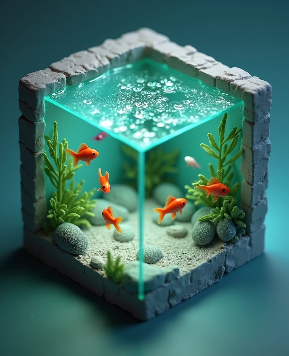 atlasisometric's tweet photo. Tiny fish aquarium https://t.co/btTq8G4PRt