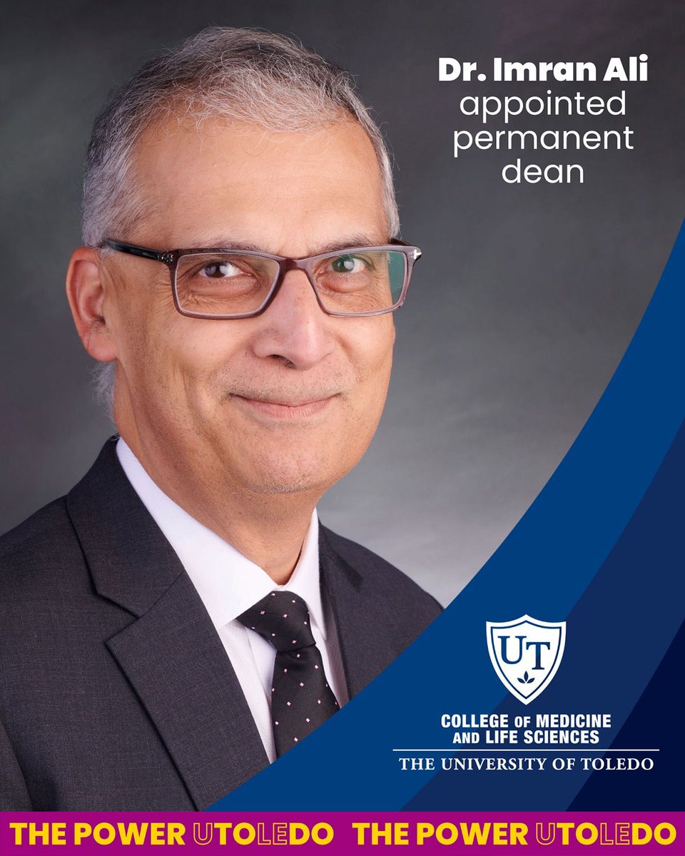 UToledo Medicine (@utoledomed) on Twitter photo Please join us in congratulating Dr. Imran Ali on being named permanent dean of <a href="/UToledoMed/">UToledo Medicine</a>. Dr. Ali has led our college as interim dean since July 2024. He has served on our faculty since 1996.
Read more: buff.ly/D4AfPuG
#UToledoMed Please join us in congratulating Dr. Imran Ali on being named permanent dean of <a href="/UToledoMed/">UToledo Medicine</a>. Dr. Ali has led our college as interim dean since July 2024. He has served on our faculty since 1996.
Read more: buff.ly/D4AfPuG
#UToledoMed