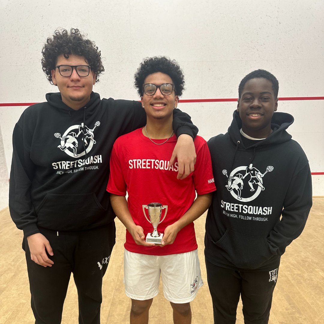 streetsquash's tweet photo. This past weekend, we sent three students to compete at the Sportsplex Junior Silver in Connecticut. All three student-athletes poured their hearts out. Congratulations to Osiris, who finished in first place in the BU19 division!

#Squash #USSquash #SquashLife #Squashtime https://t.co/FVn9XRba1o