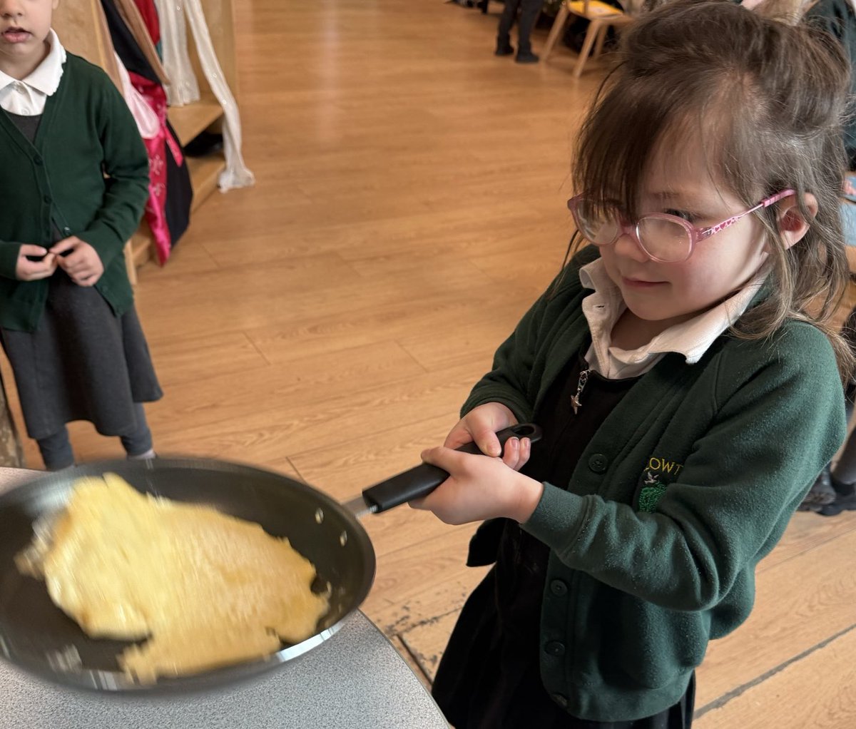 Happy Pancake Day (Shrove Tuesday) from Reception 🥞 We followed a simple recipe to make delicious pancakes. 😋🤤 #literacy #numeracy #cooking #handson #tradition