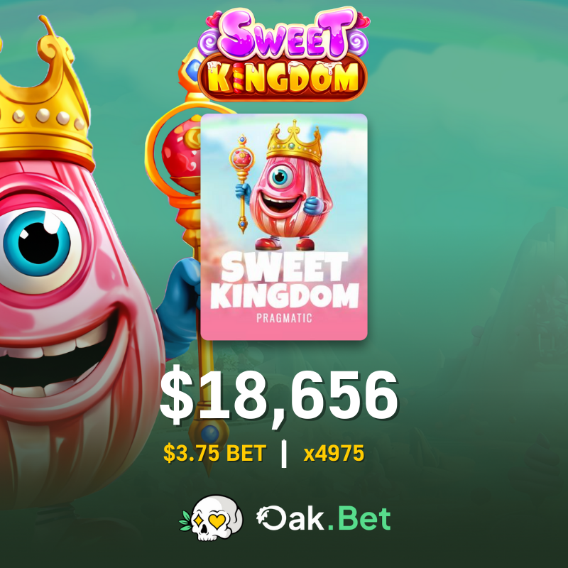 Enter the Kingdom of wins. 

Eighteen racks on less than four bucks! 

Sweet Kingdom finds a huge payday for a player that signed up just two days ago.