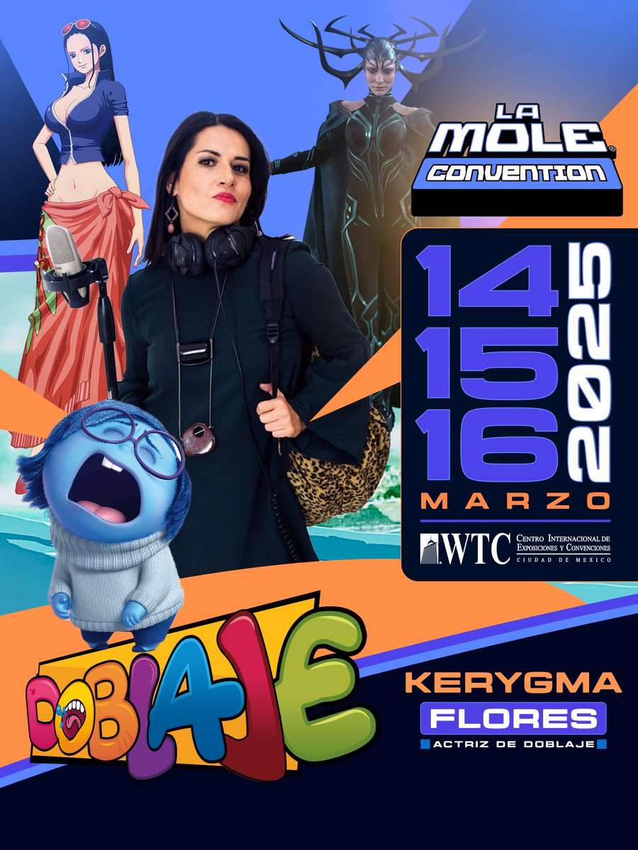 La Mole Convention (@lamolemx) on Twitter photo 🍿Con 23 años de carrera, <a href="/kerygmafloresmx/">Kerygma Flores</a> ha dado voz a personajes como Tristeza ("Intensamente" e "Intensamente 2"), Nico Robin ("One Piece") y Urbosa ("The Legend of Zelda: Breath of the Wild" y "Hyrule Warriors: Age of Calamity"), entre muchos más
#LaMole2025 #Pr1meroLaMole 🍿Con 23 años de carrera, <a href="/kerygmafloresmx/">Kerygma Flores</a> ha dado voz a personajes como Tristeza ("Intensamente" e "Intensamente 2"), Nico Robin ("One Piece") y Urbosa ("The Legend of Zelda: Breath of the Wild" y "Hyrule Warriors: Age of Calamity"), entre muchos más
#LaMole2025 #Pr1meroLaMole
