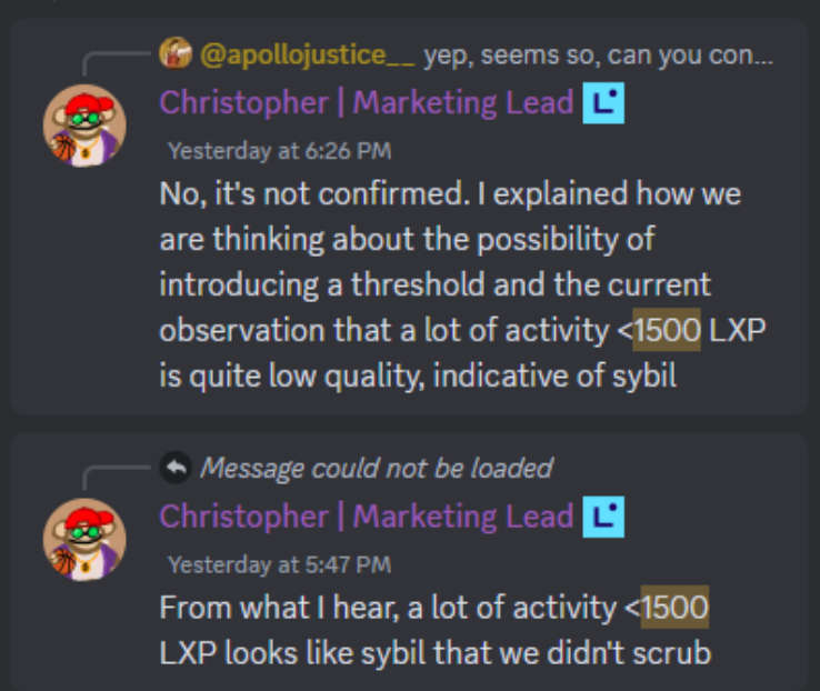 Dadujex's tweet photo. After @toad_linea claimed the 1.5k LXP cutoff loses real users, I dug into the data. 

Does 1500 LXP filter out farmers or builders? Analyzed 516k wallets - spoiler: Toad might be off.

Let's dive in.👇 https://t.co/cEFvRJ58YP