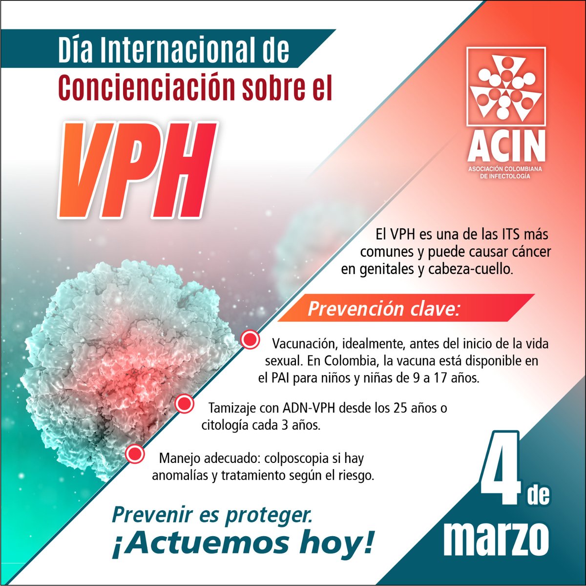 ACINNACIONAL (@acinnacional) on Twitter photo El 4 de marzo conmemoramos el Día Internacional de Concienciación sobre el Virus del Papiloma Humano (VPH), una oportunidad para destacar la importancia de la prevención y el manejo adecuado de este virus. <a href="/josemillanonate/">JOSE OÑATE</a> #CCEI2025 El 4 de marzo conmemoramos el Día Internacional de Concienciación sobre el Virus del Papiloma Humano (VPH), una oportunidad para destacar la importancia de la prevención y el manejo adecuado de este virus. <a href="/josemillanonate/">JOSE OÑATE</a> #CCEI2025