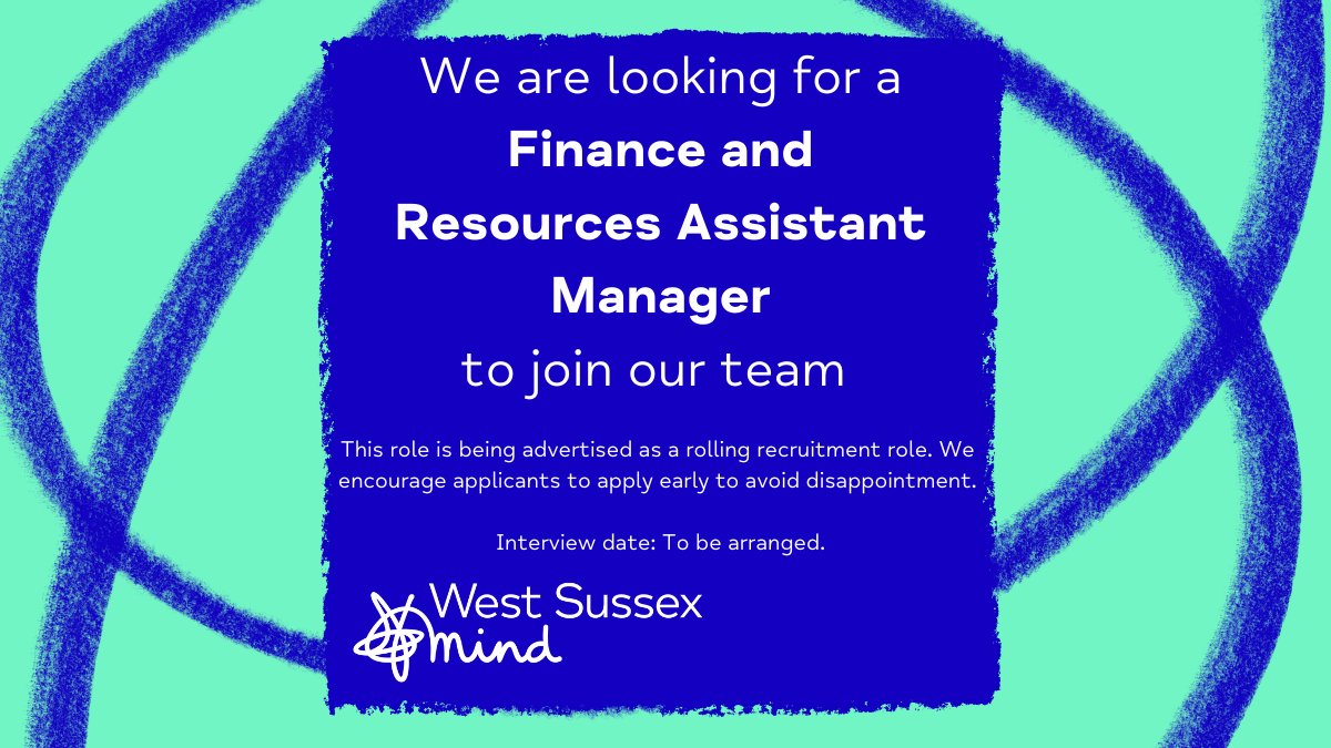 An exciting role for someone with proven Finance experience, helping us to lead change, in a local charity. For more information, follow this link: westsussexmind.org/jobs/finance-a…
#mentalhealthjobs #wearehiring #westsussex #finance