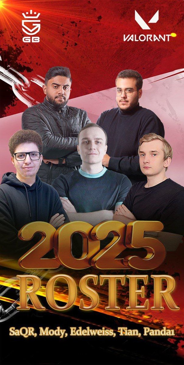 We are pleased to announce our valorant roster for VCL MENA 2025

<a href="/Mohamme61902717/">M0dy</a> 
<a href="/SaqrJO/">Saqr</a> 
<a href="/Mohammadzahran0/">PANDA1</a> 
<a href="/TianValorant/">Tian</a> 
<a href="/Edelweisss11/">Edelweiss</a>