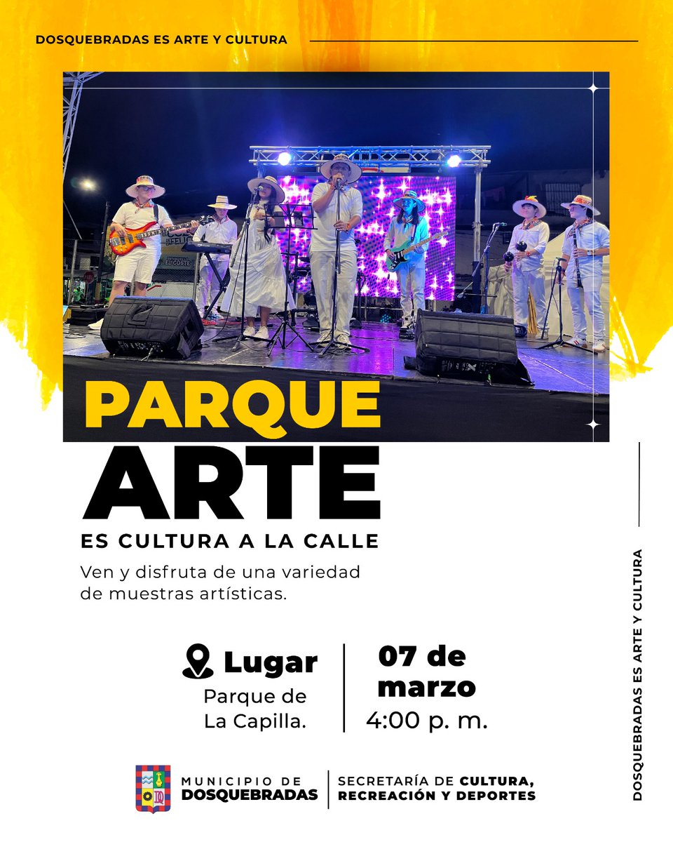 Una tarde llena de arte, cultura y tradición te espera

Este viernes a las 4:00 p.m., el Parque de la Capilla se llena de vida con juegos tradicionales, teatro, música, danza y muestras artísticas. Además, disfruta del patrimonio local, emprendimientos, gastronomía y mucho más.