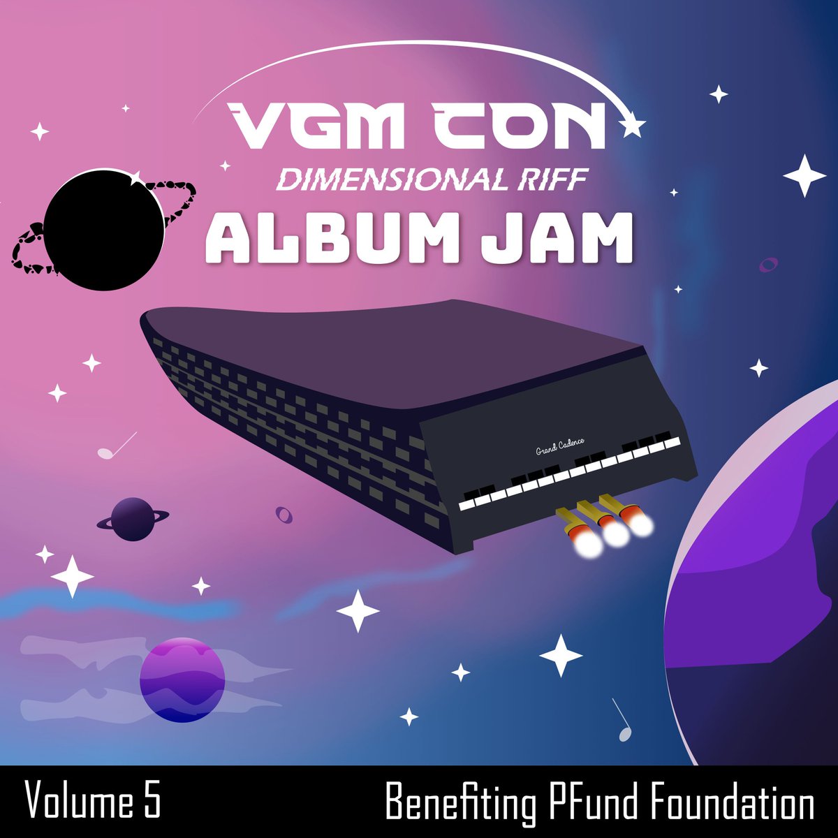 VGMCon's tweet image. 🚨HUGE ANNOUNCEMENT🚨 Thursday March 6 at 9PM EST/8PM CST we're kicking off the 5th VGM CON 72-hour Charity Album Jam with @GameGrooves! Head here: vgmcon.org/activities/alb… and then join our discord to learn more🧠 propose tracks🗳️ and collaborate with VGM'ers across the galaxy🌌!