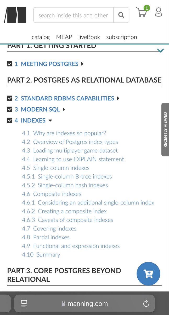 As of today, the chapter about indexes is available in the early access version of the book.

This chapter primarily shows how to use indexes backed by B-trees. The following chapters will explain how to leverage GIN, GiST, HNSW, BRIN and other index data types.