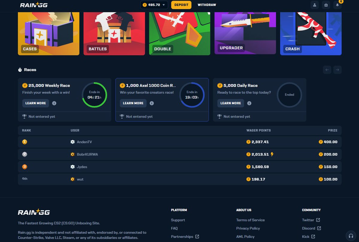 NEW 1000 COIN RACE ON RAINGG GUYS!
rain.gg/r/axel