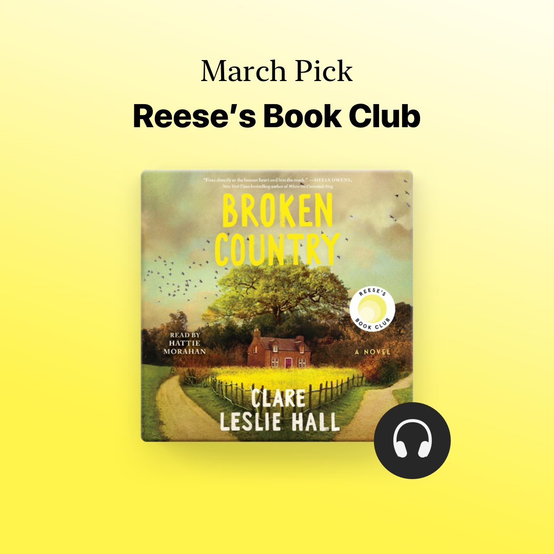 Apple Books (@applebooks) on Twitter photo March's <a href="/ReesesBookClub/">Reese's Book Club</a> pick takes us to the quiet English countryside in Broken Country by <a href="/ClareEmpson2/">Clare Leslie Hall</a>.
A story of old love, buried secrets & life-changing choices, this book is a must-listen.
Want the latest picks? Follow <a href="/ReesesBookClub/">Reese's Book Club</a> on the app.💛 March's <a href="/ReesesBookClub/">Reese's Book Club</a> pick takes us to the quiet English countryside in Broken Country by <a href="/ClareEmpson2/">Clare Leslie Hall</a>.
A story of old love, buried secrets & life-changing choices, this book is a must-listen.
Want the latest picks? Follow <a href="/ReesesBookClub/">Reese's Book Club</a> on the app.💛