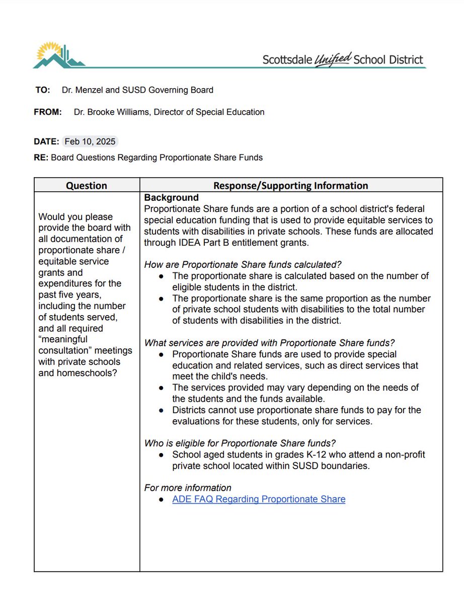ClarkRimsza's tweet image. Tonight I will be speaking as a parent at the @ScottsdaleUSD Governing Board meeting about a very important funding and services issue under IDEA that our family, and likely many others, have been unable to access, It's called IDEA "Proportionate Share"...  ready for this?  🧵