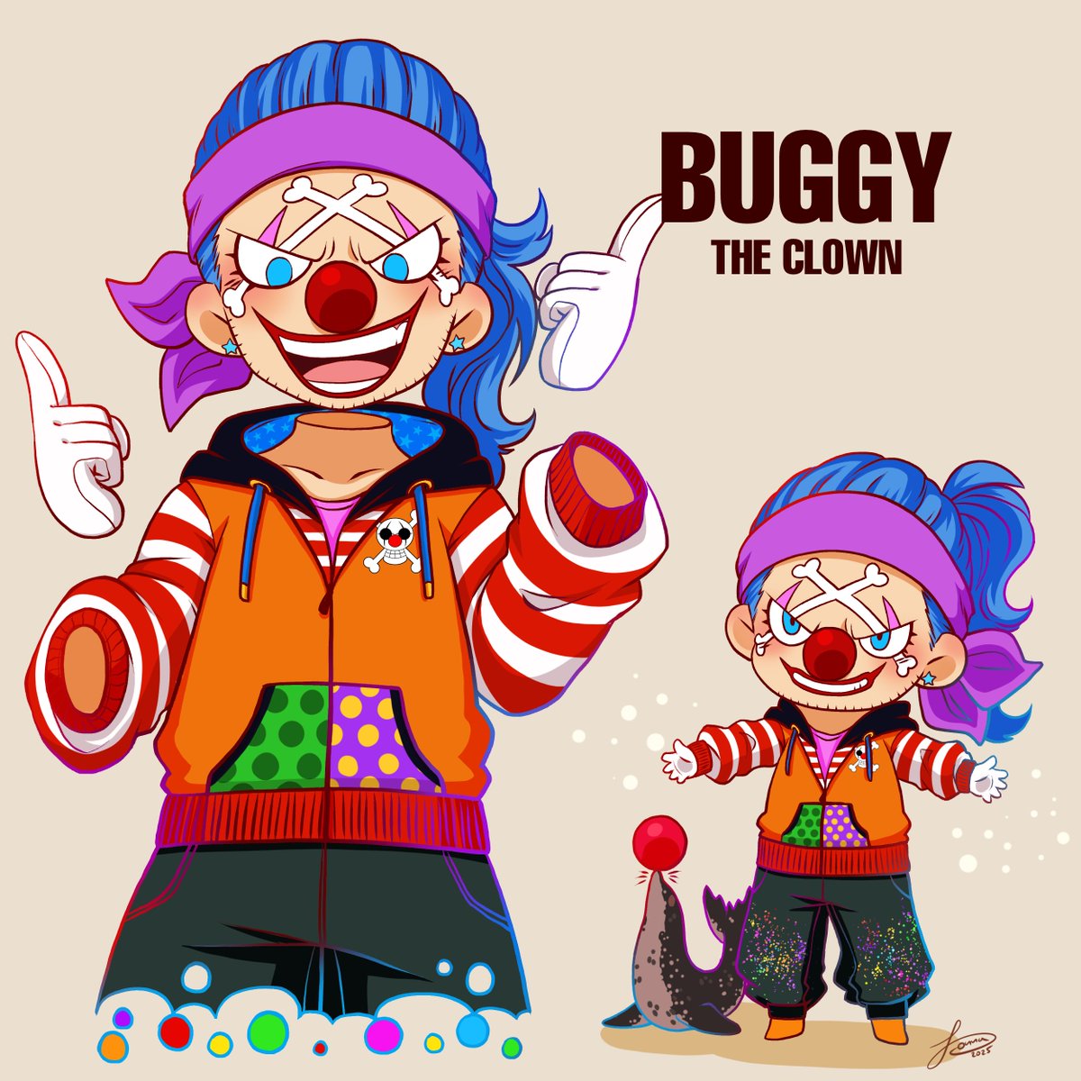 SamayaJonna's tweet photo. 🏴‍☠️ One Piece Hoodies  - Buggy the clown 🎪✨️
⚠️Please do not repost my art!
#onepiece https://t.co/uJPp9b0kUo