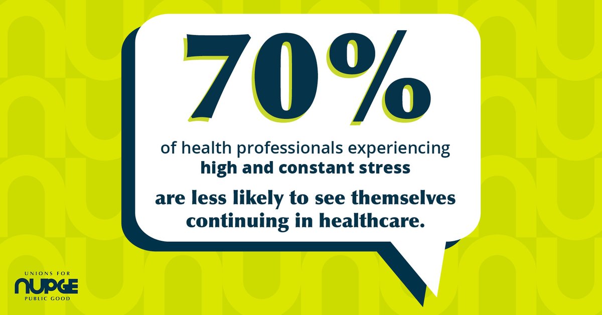 70% of health professionals experiencing constant stress are unsure if they’ll stay in healthcare. The pressure is taking a toll. Read the full report nupge.ca/research/nupge….  Help build a stronger public health care system! #VoicesOfHealthProfessionals #canlab