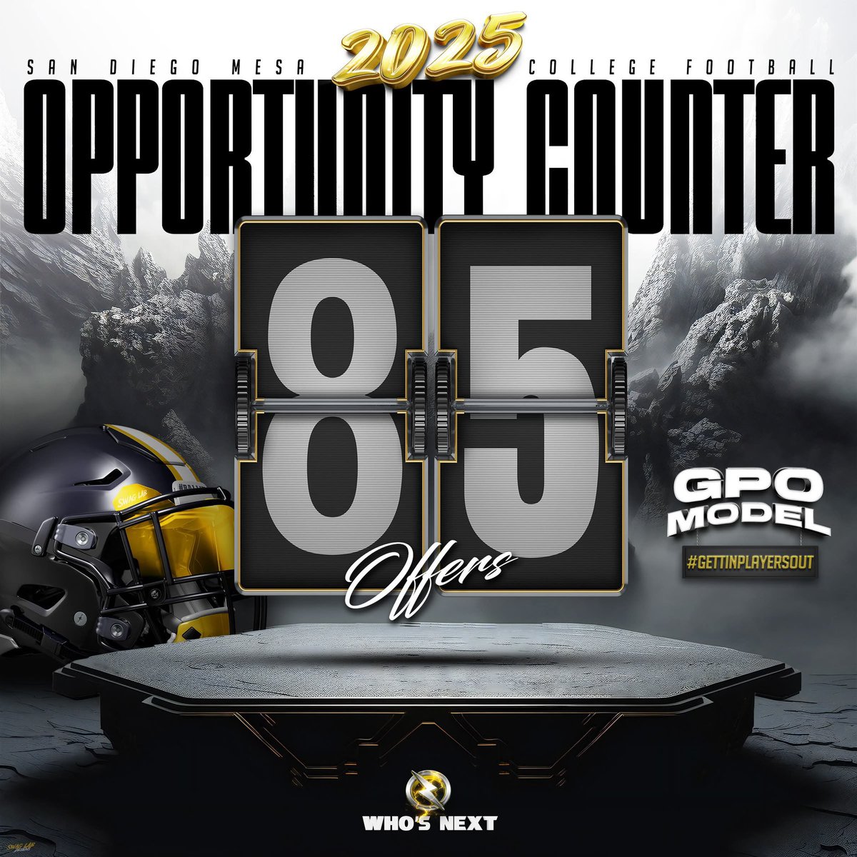 OLYMPIANS (@sdmesafootball) on Twitter photo EIGHTY FIVE and counting! May grad offers coming soon… #GettinPlayersOut
<a href="/BallCoachGW/">Gary Watkins Jr</a> <a href="/PrezHands/">Ashanti Hands, Ed.D.</a> <a href="/CoachChevSD/">Coach Chevalier</a> <a href="/JUCOFFrenzy/">JUCO Football Frenzy</a> <a href="/EC_Preps_SD/">EC Preps</a> <a href="/sdfootball/">Ray from SDFN</a> <a href="/Daygofootball/">San Diego Football</a>
💻<a href="/SwagLabGD/">Dan Ruiz - Swag Lab - Graphic Design</a> EIGHTY FIVE and counting! May grad offers coming soon… #GettinPlayersOut
<a href="/BallCoachGW/">Gary Watkins Jr</a> <a href="/PrezHands/">Ashanti Hands, Ed.D.</a> <a href="/CoachChevSD/">Coach Chevalier</a> <a href="/JUCOFFrenzy/">JUCO Football Frenzy</a> <a href="/EC_Preps_SD/">EC Preps</a> <a href="/sdfootball/">Ray from SDFN</a> <a href="/Daygofootball/">San Diego Football</a>
💻<a href="/SwagLabGD/">Dan Ruiz - Swag Lab - Graphic Design</a>