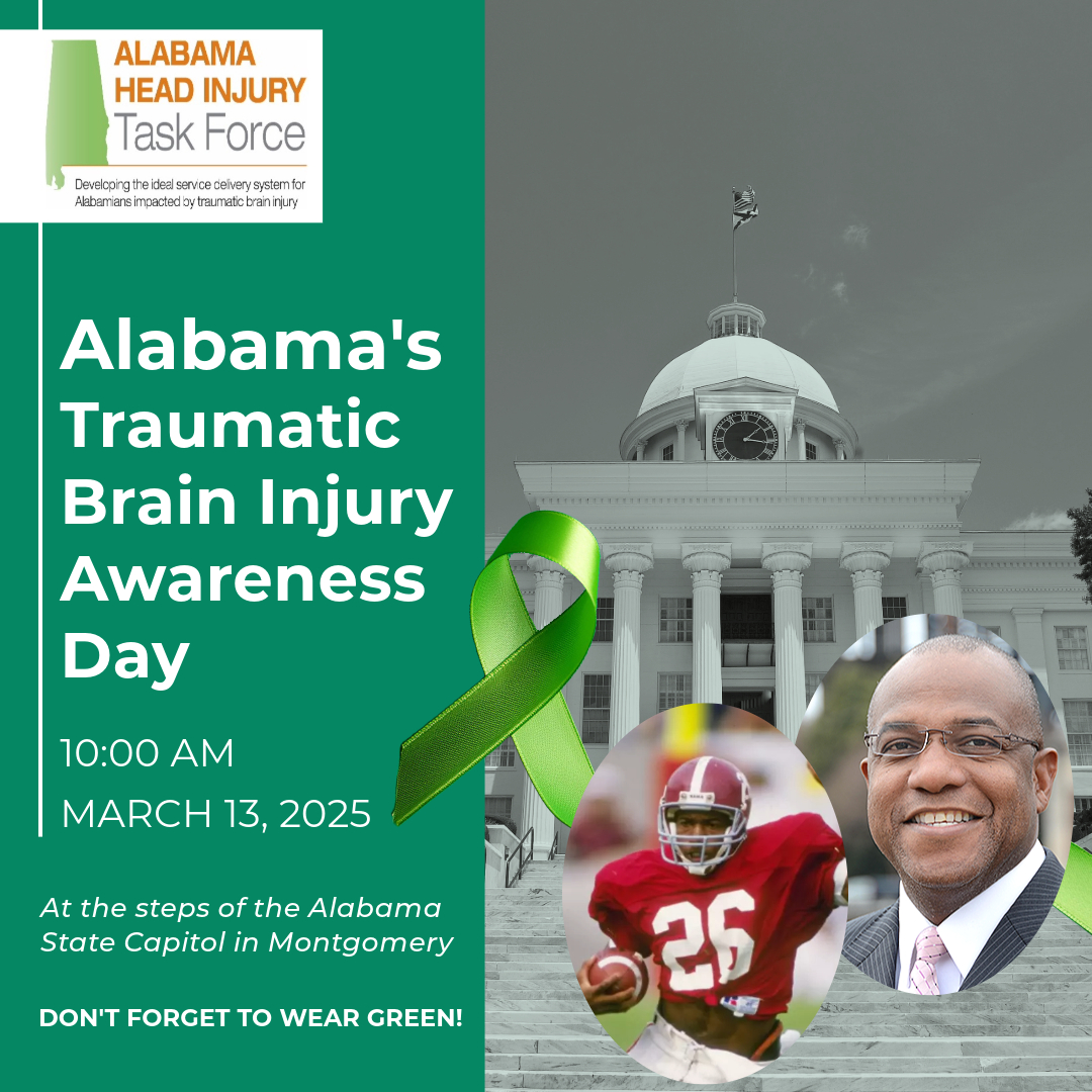 Bobby Humphrey, former University of Alabama &amp; NFL running back, &amp; current Vice President of Business Development &amp; Community Reinvestment Act Officer at Bryant Bank, will headline Alabama's Traumatic Brain Injury Awareness Day! Thursday, March 13 at 10 a.m.
#AlabamaTBI25