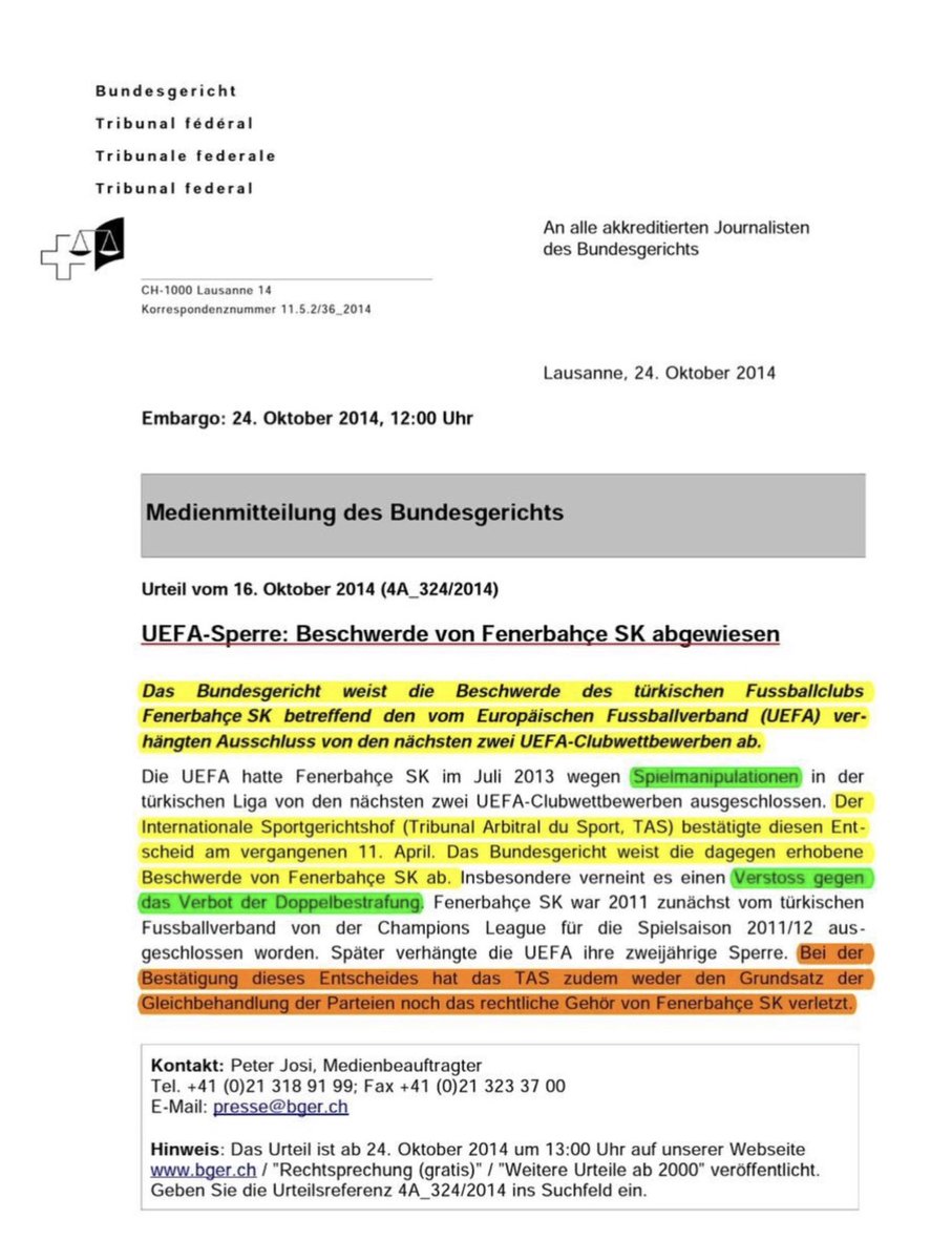 Fenerbahçe 2010/11 sezonunda en az 4 maçta şike yapmaktan dolayı 2 sezon UEFA, CAS, IFM’den ceza almıştı.
Öyle geldi aklıma bir paylaşayım dedim!
