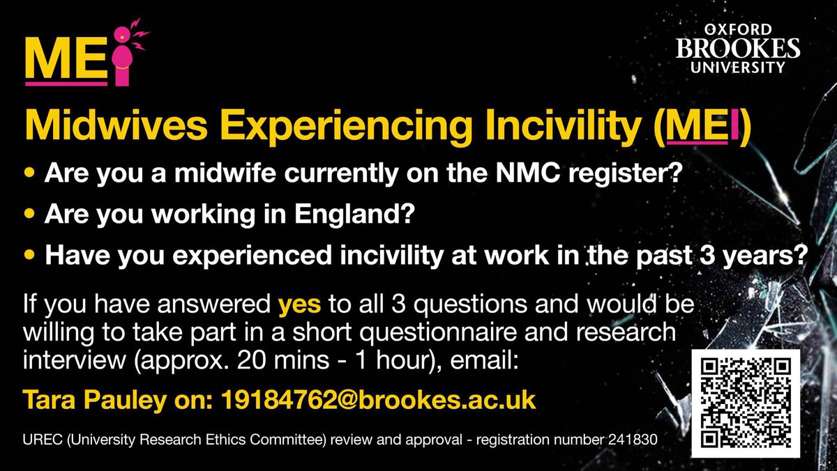 Tara Pauley BSc (Hon), BA (Hons) RM MBPsS (@pathwaytara) on Twitter photo Thank you to those who have participated, if you wish to participate and add to this study just a few more weeks to go… please do contact on 19184762@brookes.ac.uk ✔️ Thank you to those who have participated, if you wish to participate and add to this study just a few more weeks to go… please do contact on 19184762@brookes.ac.uk ✔️