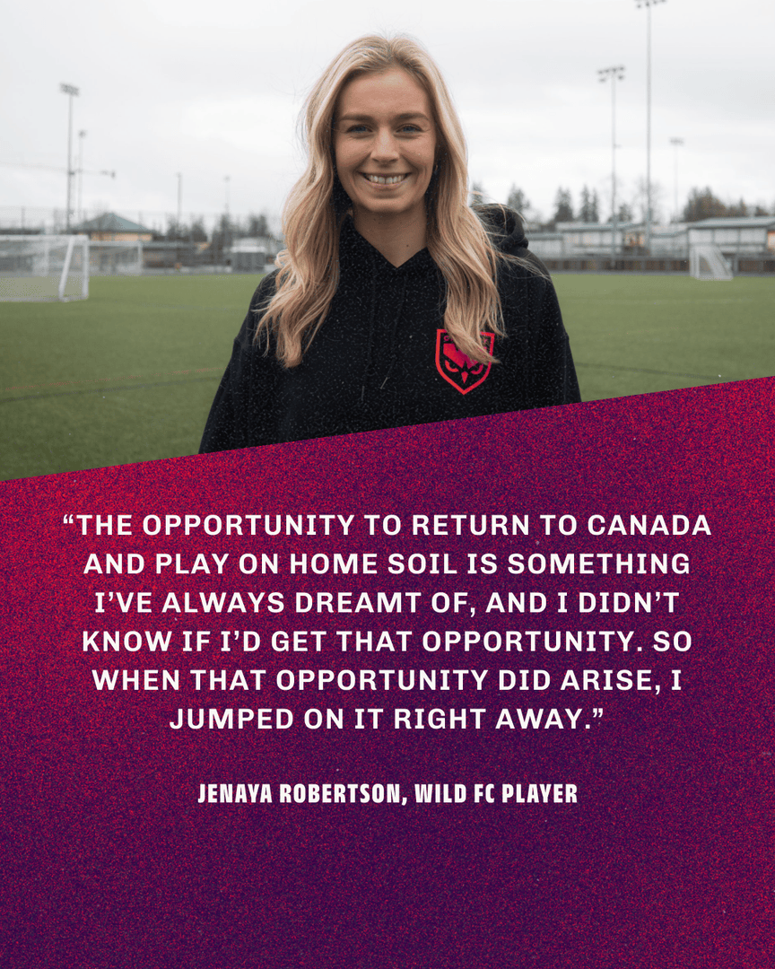 yycwildfc's tweet image. This is what dreams are made of! ⭐️ Hear from our players, @JenayaRobertson, @MeggieDH, @caleighboeckx and @_christiegray, as they share what playing on the Wild means for them! No matter their background, the sport brings them together. 🦉 #YYCWFC #WomenSports