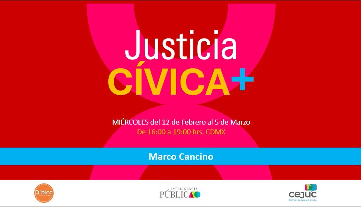 Marco Cancino (@marco_cancino) on Twitter photo CUARTA SESIÓN INTRODUCCIÓN A LA #JusticiaCívica Talleres Virtuales GRATUITOS. MIÉRCOLES 5 de marzo. 16:00 a 19:00 hrs. CDMX. REGISTRO: forms.gle/LaZjw3jyBVRiNj…………………… ZOOM: us06web.zoom.us/j/82112243089
<a href="/FENAMM/">FENAMM</a> <a href="/FenammComunica/">Comunicación FENAMM</a> <a href="/anamm_ac/">ANAMM AC</a> <a href="/AMMAC_OficialMx/">Ammac Mexico AC®</a> <a href="/SESNSP/">SESNSP</a> <a href="/AALMAC_Mx/">AALMAC</a> CUARTA SESIÓN INTRODUCCIÓN A LA #JusticiaCívica Talleres Virtuales GRATUITOS. MIÉRCOLES 5 de marzo. 16:00 a 19:00 hrs. CDMX. REGISTRO: forms.gle/LaZjw3jyBVRiNj…………………… ZOOM: us06web.zoom.us/j/82112243089
<a href="/FENAMM/">FENAMM</a> <a href="/FenammComunica/">Comunicación FENAMM</a> <a href="/anamm_ac/">ANAMM AC</a> <a href="/AMMAC_OficialMx/">Ammac Mexico AC®</a> <a href="/SESNSP/">SESNSP</a> <a href="/AALMAC_Mx/">AALMAC</a>