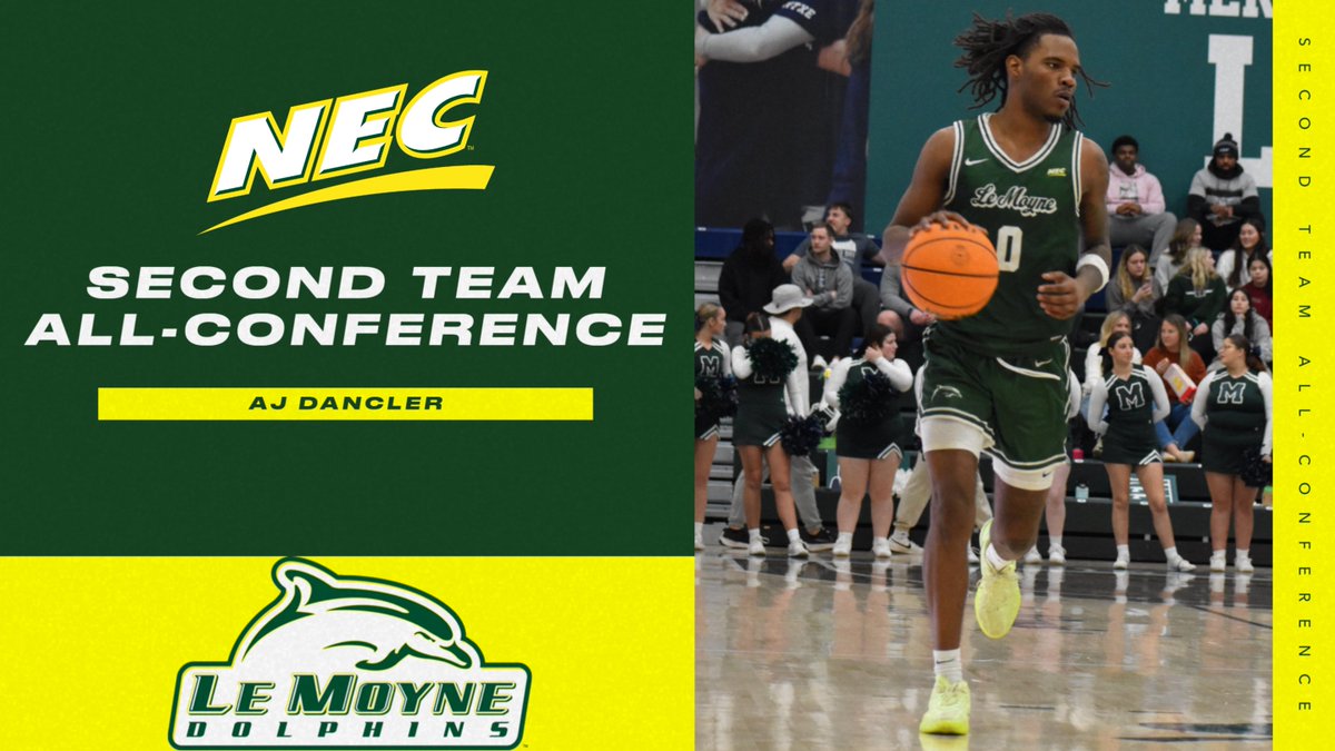 AJ Dancler has been named to the <a href="/NECsports/">Northeast Conference</a> All-Conference Second Team #PhinsUp 

lemoynedolphins.com/news/2025/3/4/…