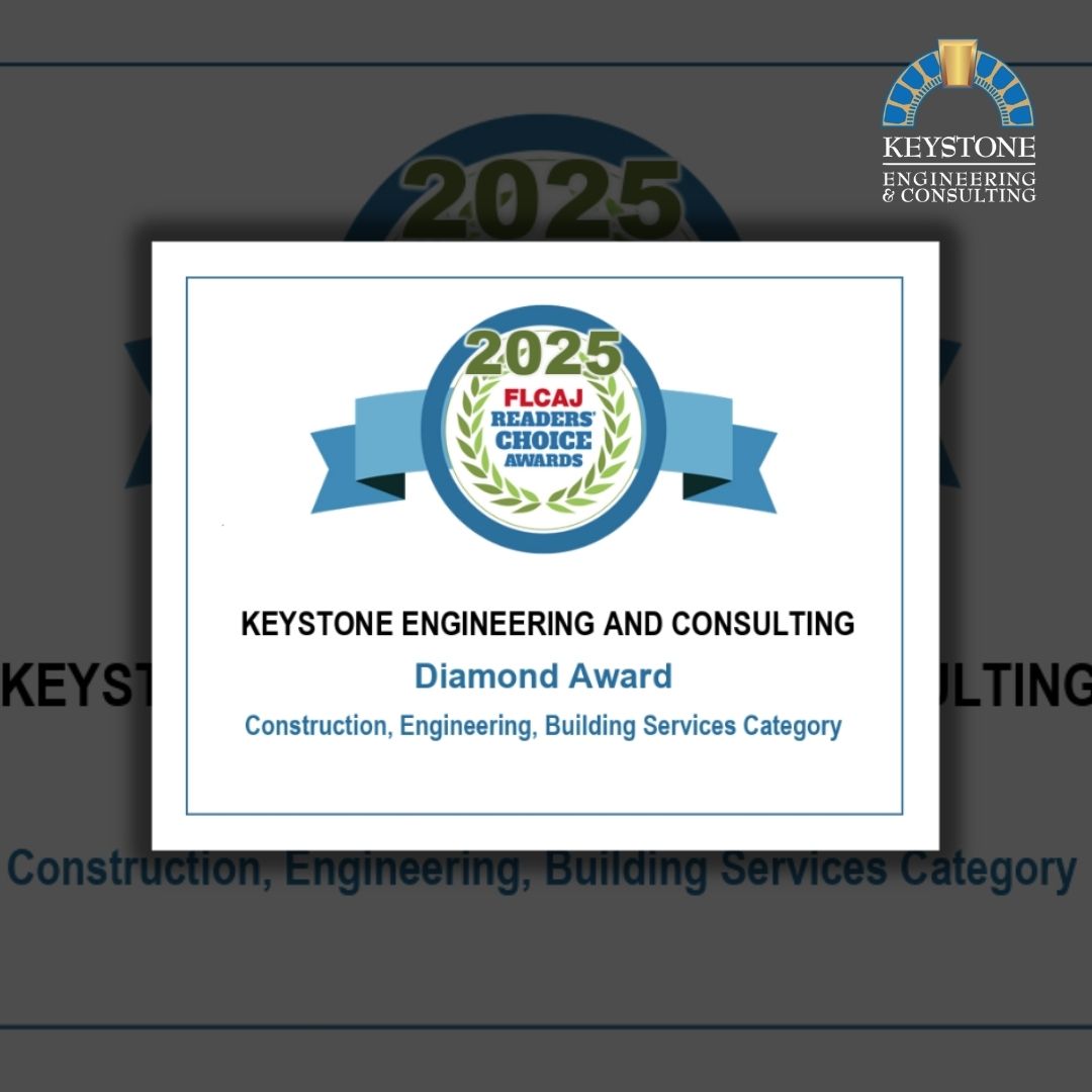 KeystonePE's tweet image. 🏆🎉 Keystone Engineering is honored to be recognized as a winner of the prestigious 2025 FLCAJ Readers&apos; Choice Award!

#KeystoneEngineeringPE #FLCAJ2025 #ReadersChoiceAward