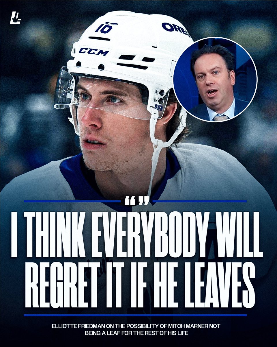 Leafslatest (@leafslatest) on Twitter photo 🚨🎙️ <a href="/FriedgeHNIC/">Elliotte Friedman</a> on the possibility of Mitch Marner not being a Leaf for the rest of his life:
"I understand it all. It's not easy. But, a) he's a great player, and b) I think everybody will regret it if he leaves. I think the team will have a huge hole. I think he really does 🚨🎙️ <a href="/FriedgeHNIC/">Elliotte Friedman</a> on the possibility of Mitch Marner not being a Leaf for the rest of his life:
"I understand it all. It's not easy. But, a) he's a great player, and b) I think everybody will regret it if he leaves. I think the team will have a huge hole. I think he really does