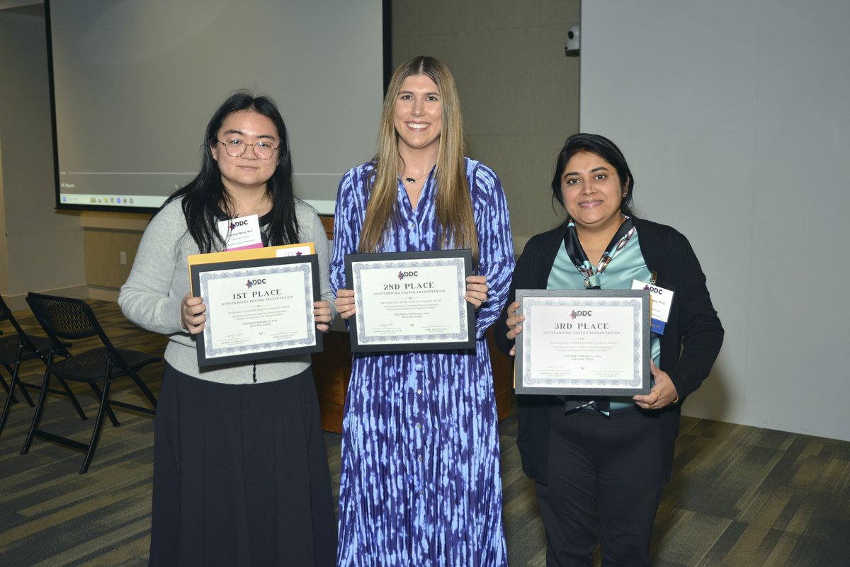 TMC Digestive Diseases Center (@tmcddc) on Twitter photo Congratulations to our #GIresearch symposium poster contest winners!
π₯ Luqiong Wang, <a href="/bcmhouston/">BCMHouston</a>
π₯ Lauren Lynch, Baylor College of Medicine
π₯ Sohini Banerjee, Baylor College of Medicine
It was close competition! We're lucky to have so many scientists at our institutions π€ Congratulations to our #GIresearch symposium poster contest winners!
π₯ Luqiong Wang, <a href="/bcmhouston/">BCMHouston</a>
π₯ Lauren Lynch, Baylor College of Medicine
π₯ Sohini Banerjee, Baylor College of Medicine
It was close competition! We're lucky to have so many scientists at our institutions π€