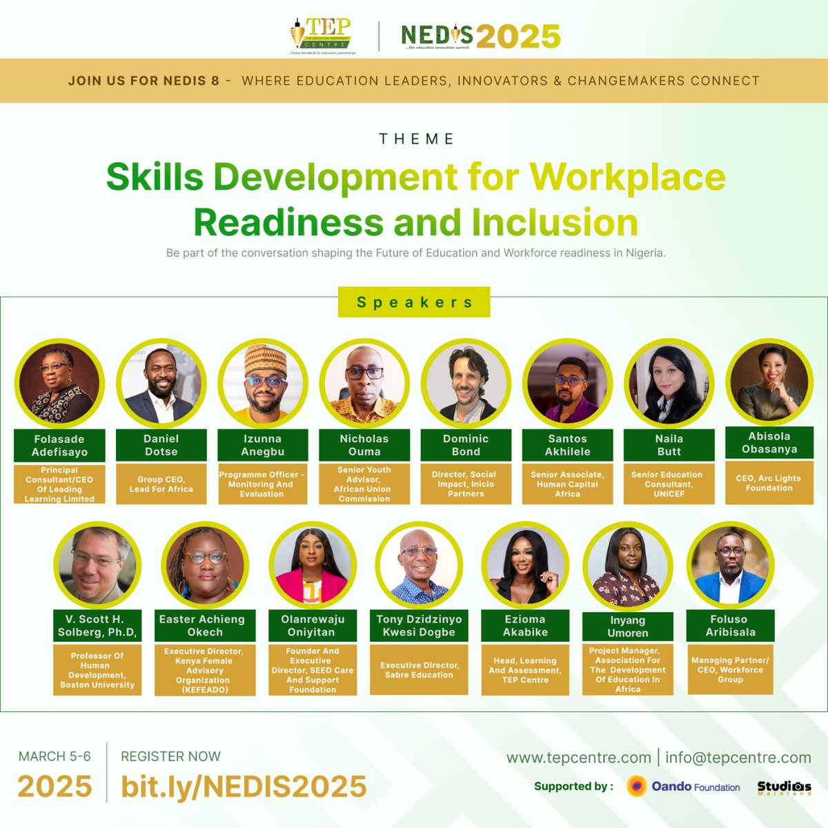 Our Speakers are set and ready to take the stage!

Join us tomorrow by 10am for NEDIS 8!! 

Register now, so you don't miss out!

Bit.ly/NEDIS2025