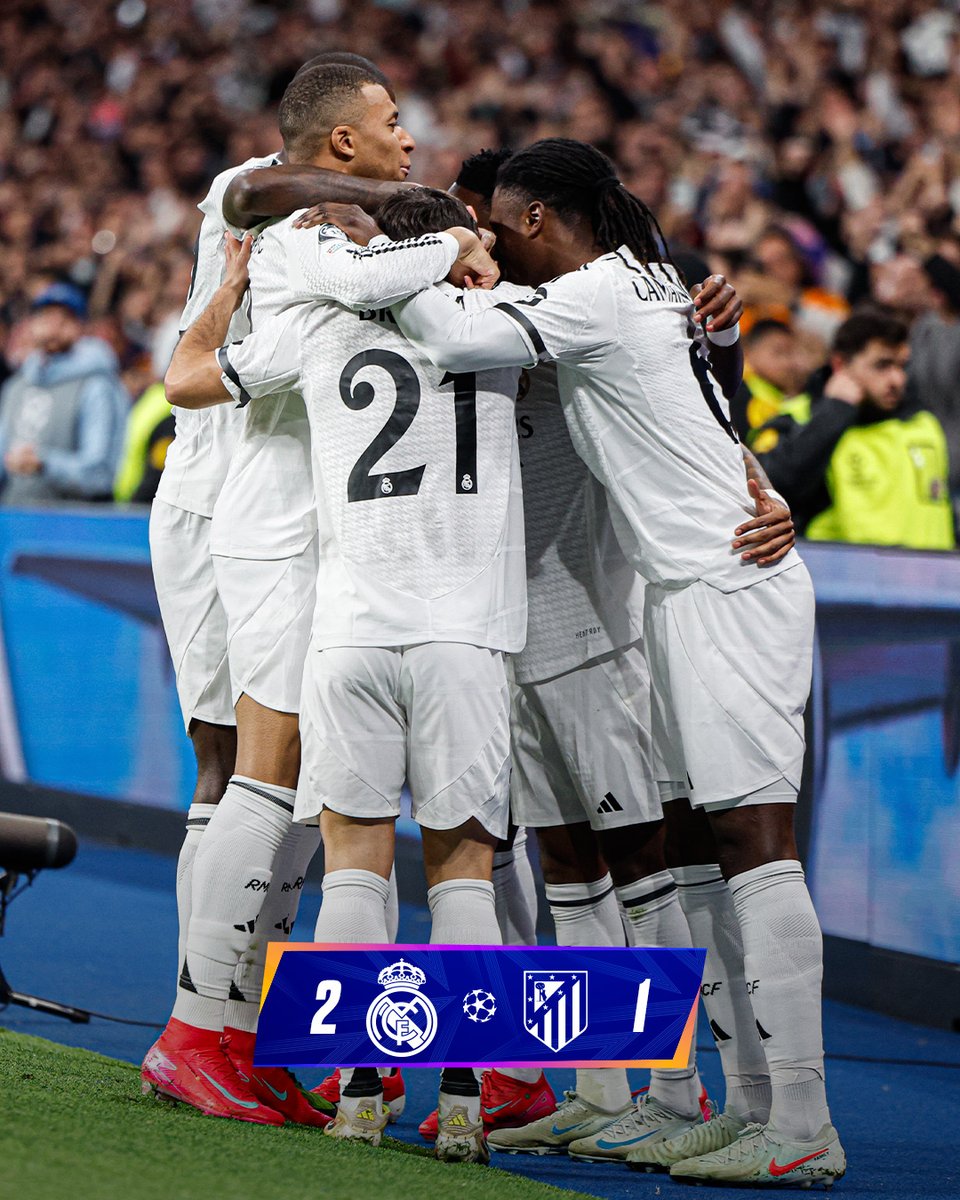 Real Madrid C.F. (@realmadrid) on Twitter photo 🏁 @RealMadrid 2-1 <a href="/Atleti/">Atlético de Madrid</a>
⚽ 4' <a href="/RodrygoGoes/">Rodrygo Goes</a>
⚽ 32' Julián Alvarez
⚽ 55' <a href="/Brahim/">Brahim</a> 🏁 @RealMadrid 2-1 <a href="/Atleti/">Atlético de Madrid</a>
⚽ 4' <a href="/RodrygoGoes/">Rodrygo Goes</a>
⚽ 32' Julián Alvarez
⚽ 55' <a href="/Brahim/">Brahim</a>
